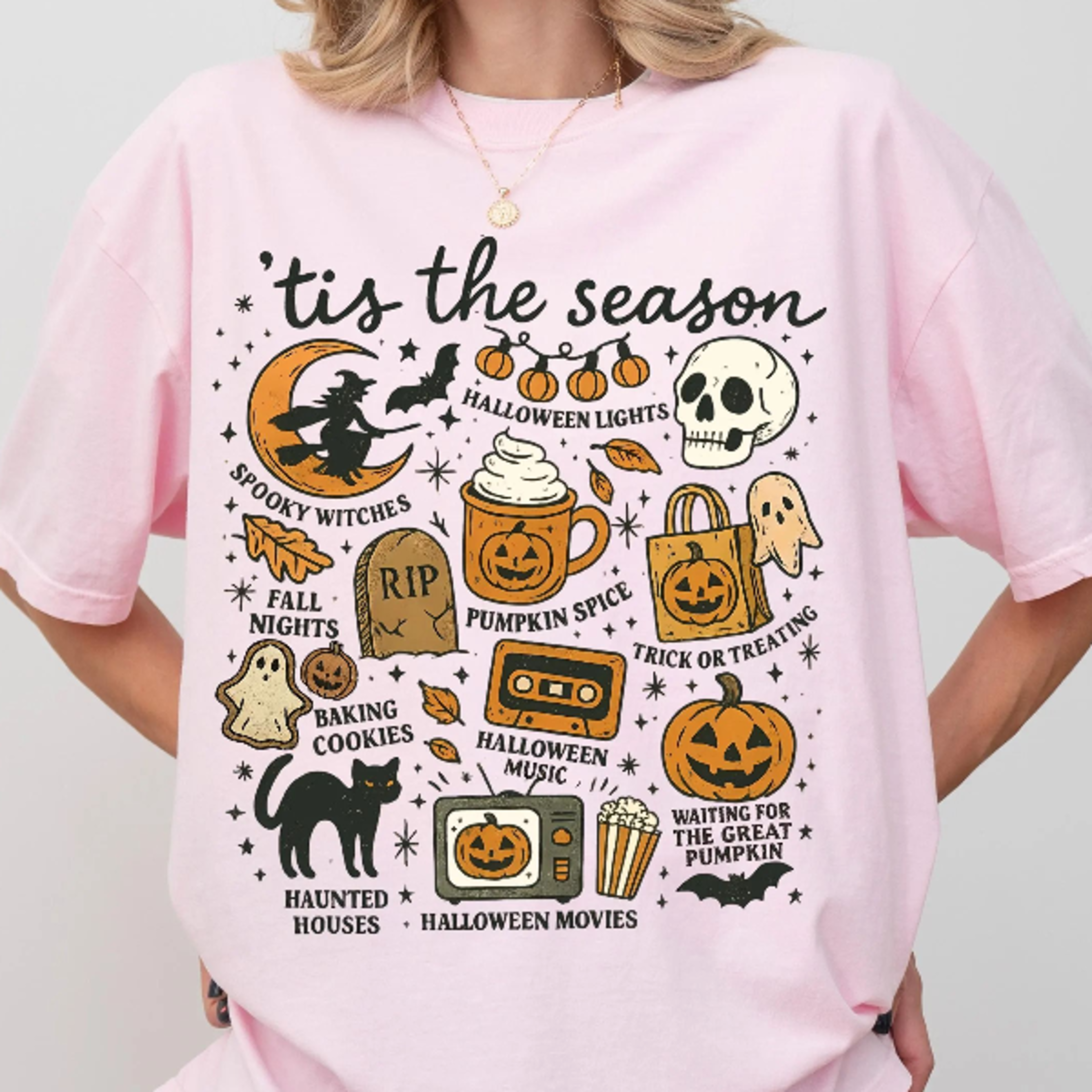 shirt, tis' the season, retro halloween aesthetic, spooky season shirt,women's halloween shirt,pumpkin tee