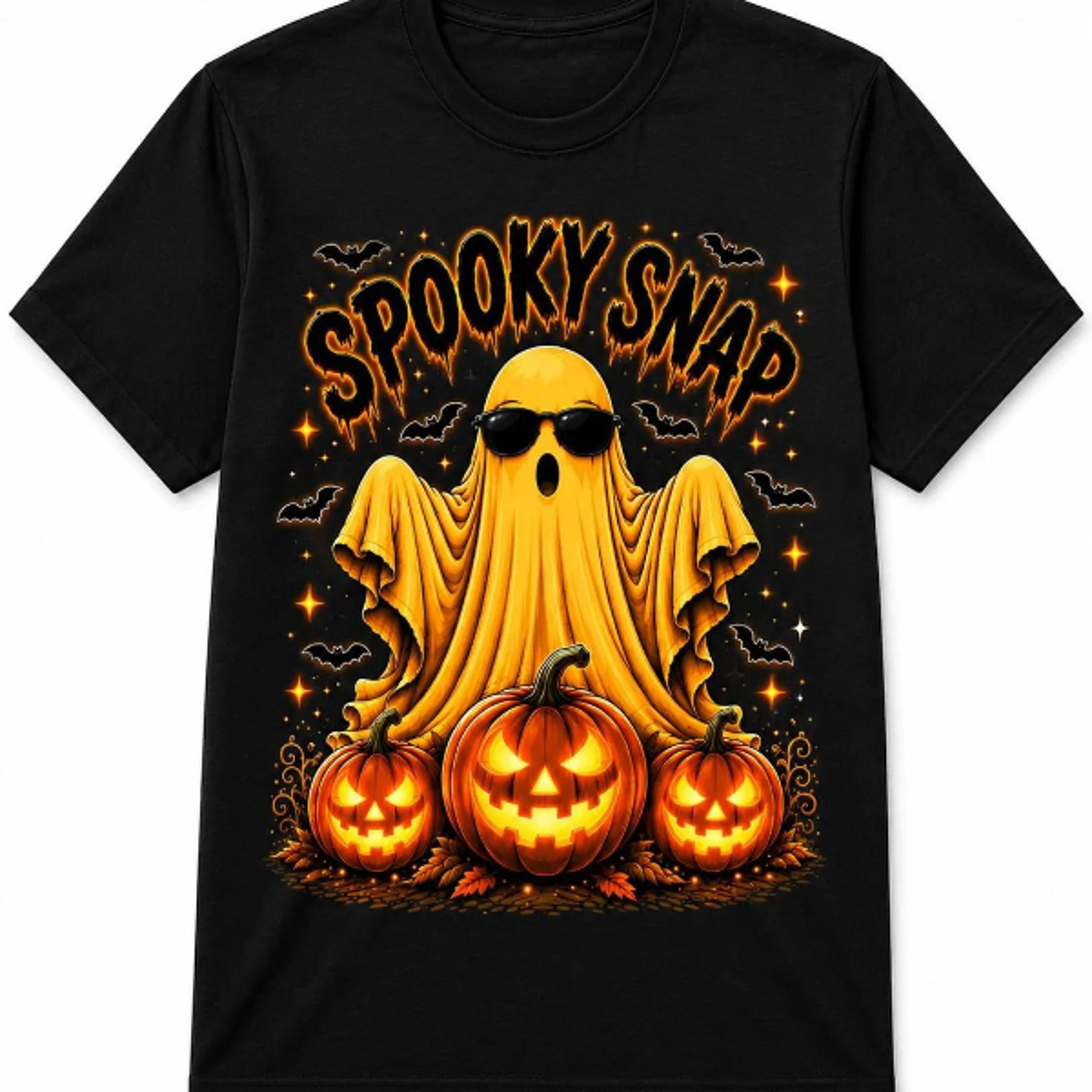 spooky snap ghost pumpkin halloween shirt, unisex fall graphic tee