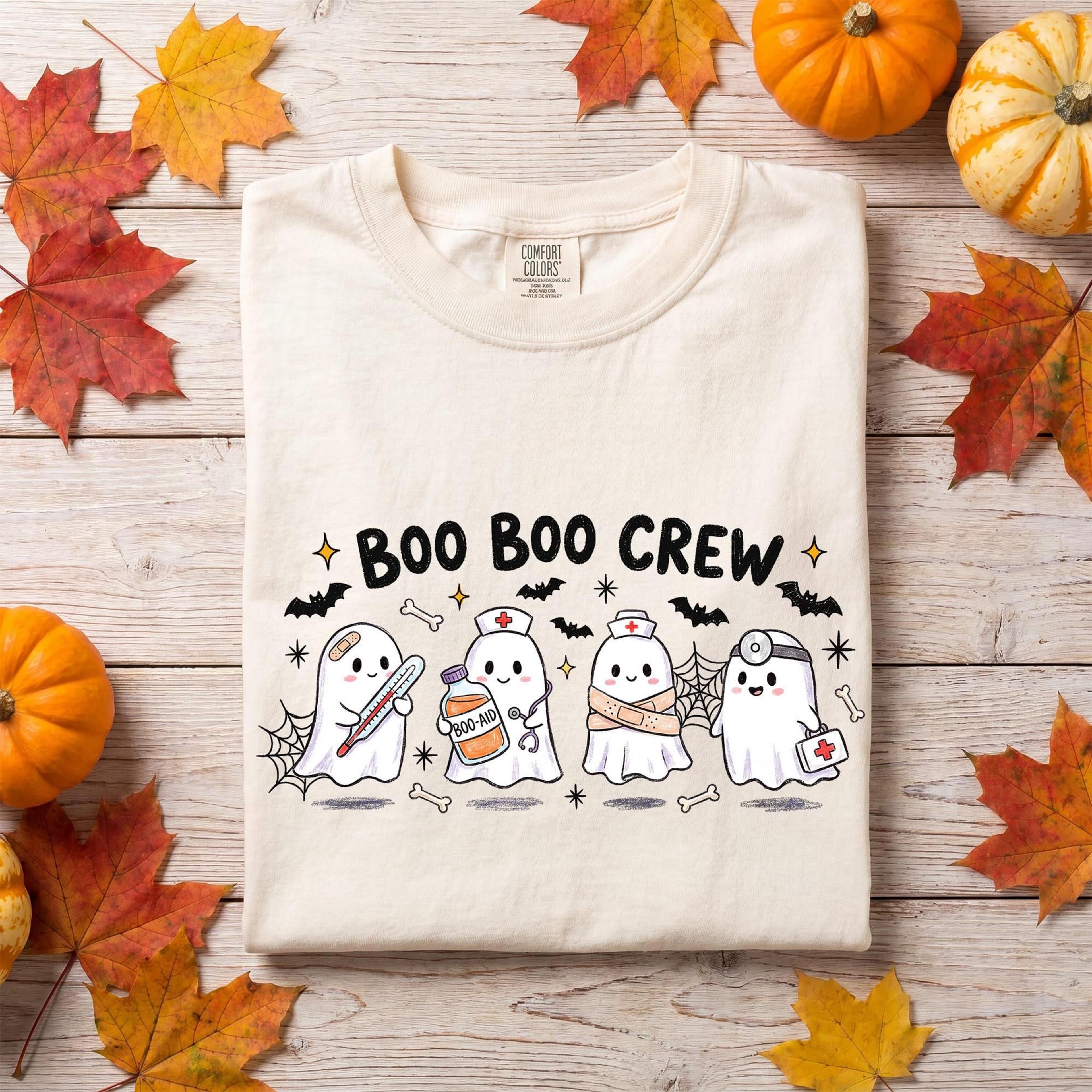 Cute Boo Boo Crew Shirt Pediatric Nurse Halloween Tee Ghost Medical Staff Gift Spooky ER Nurse Appa 2