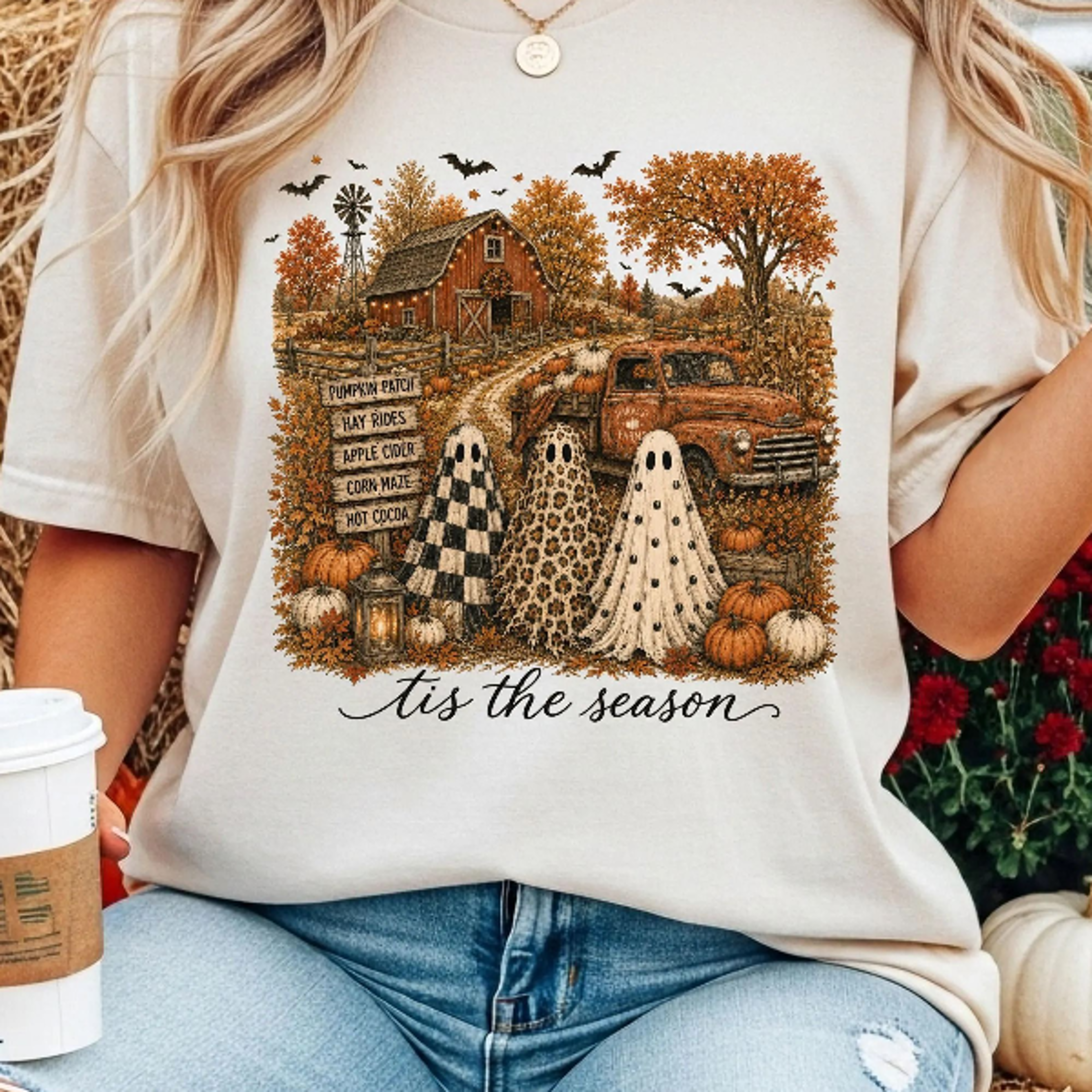vintage halloween t-shirt, tis the season shirt, spooky ghost shirt