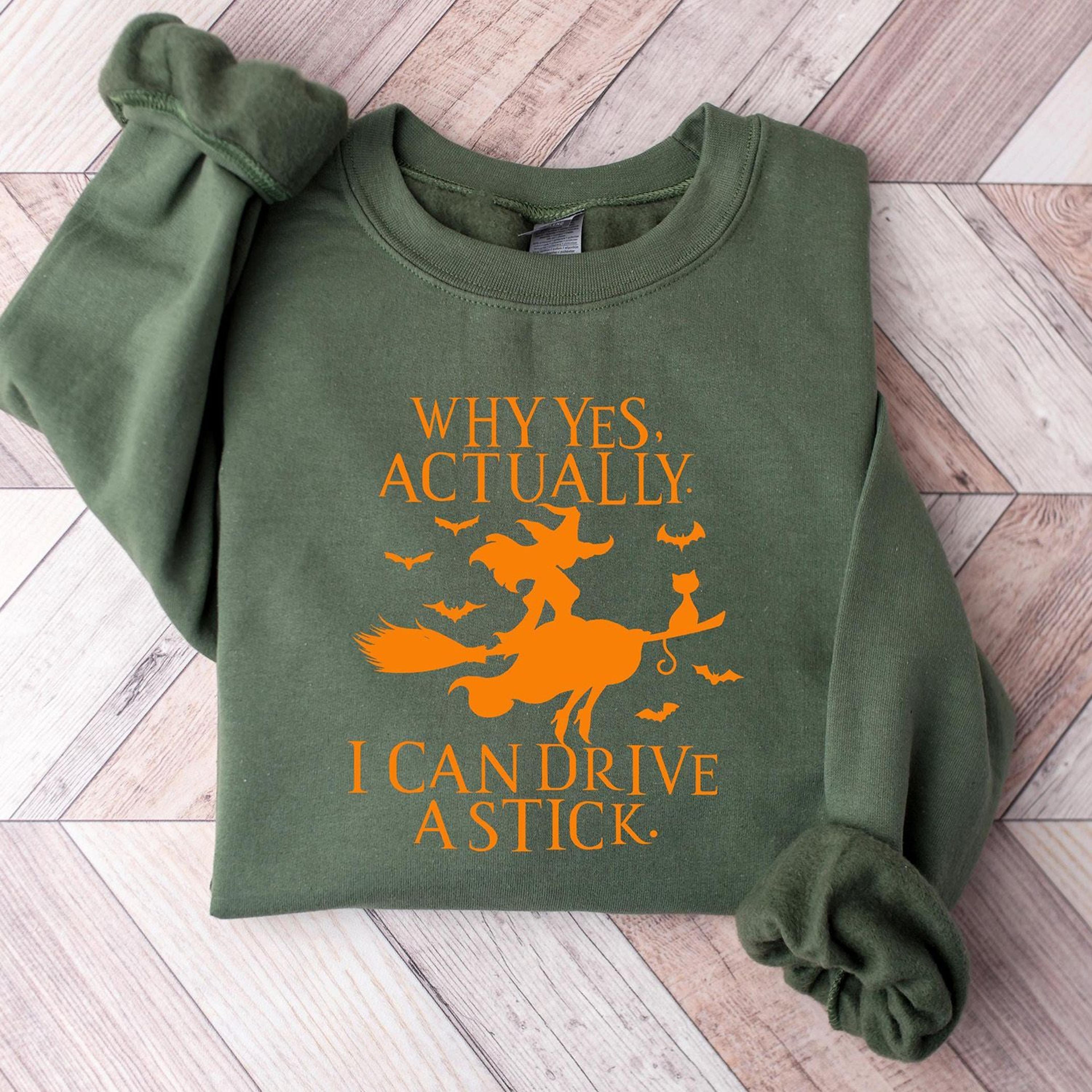 Yes I Can Drive A Stick Witch Shirt Funny Spooky Halloween Tee 1