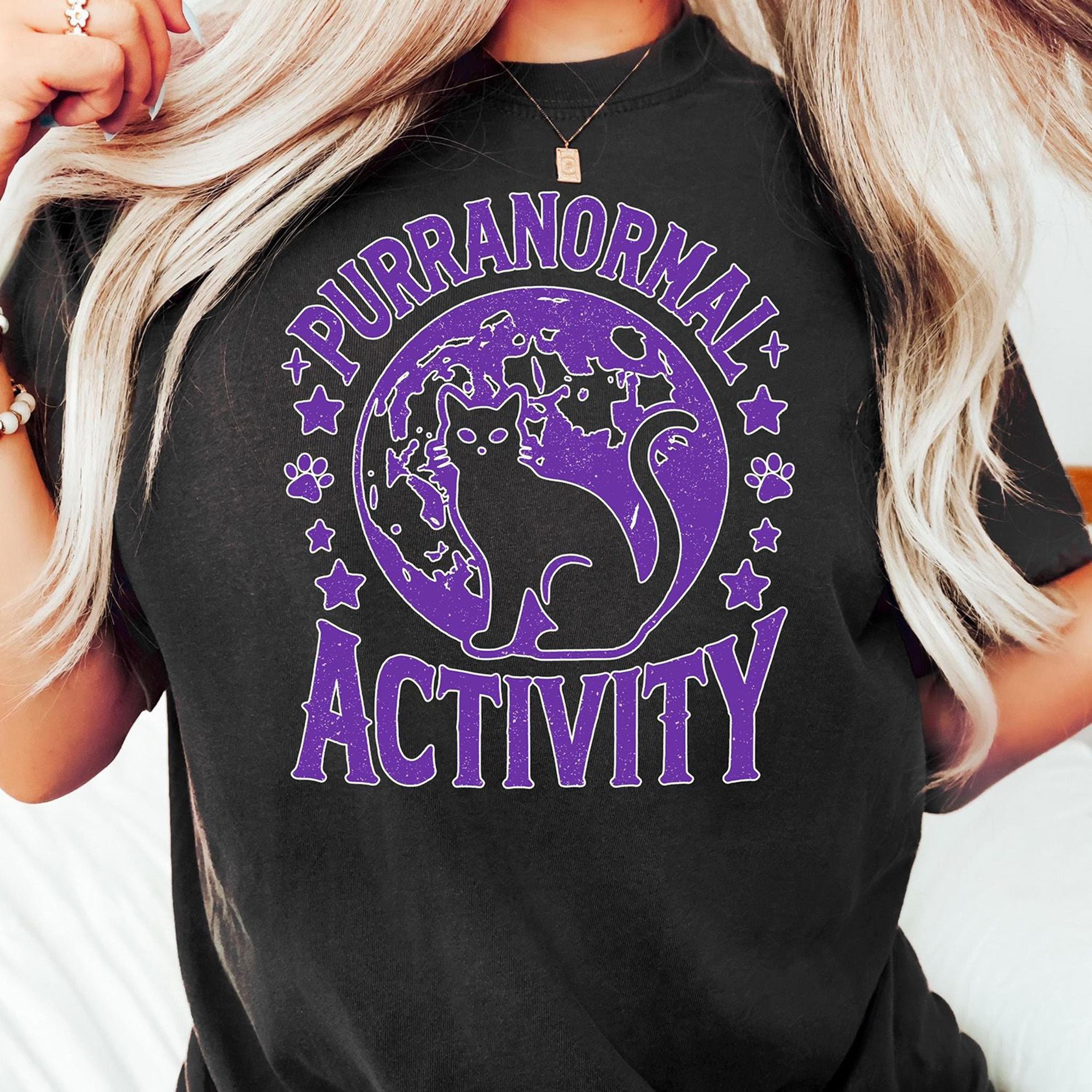 Purranormal Activity Ghost Cat Shirt Funny Halloween Spooky Tee 3