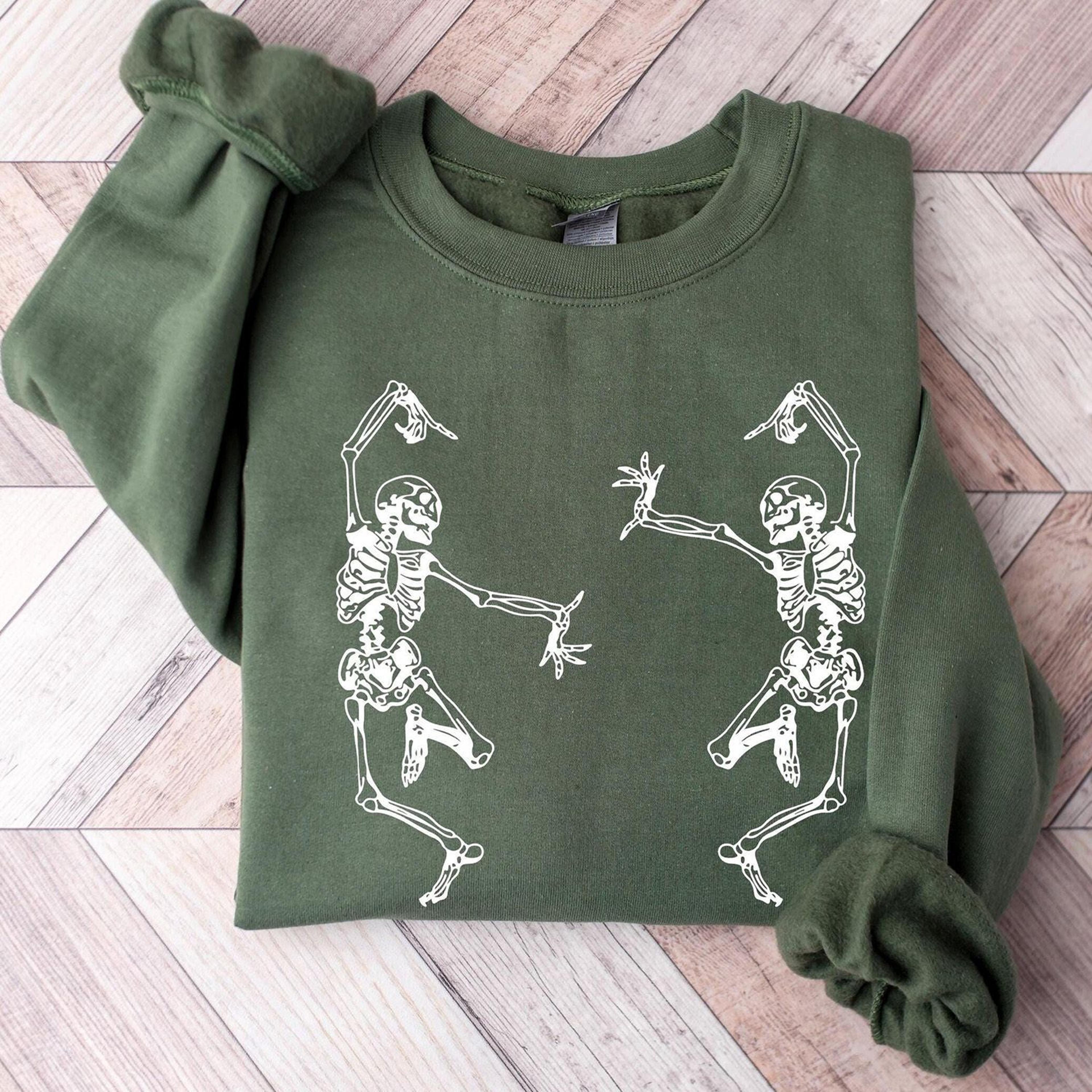 Dancing Skeletons Halloween Shirt Spooky Season Autumn Sweatshirt 1