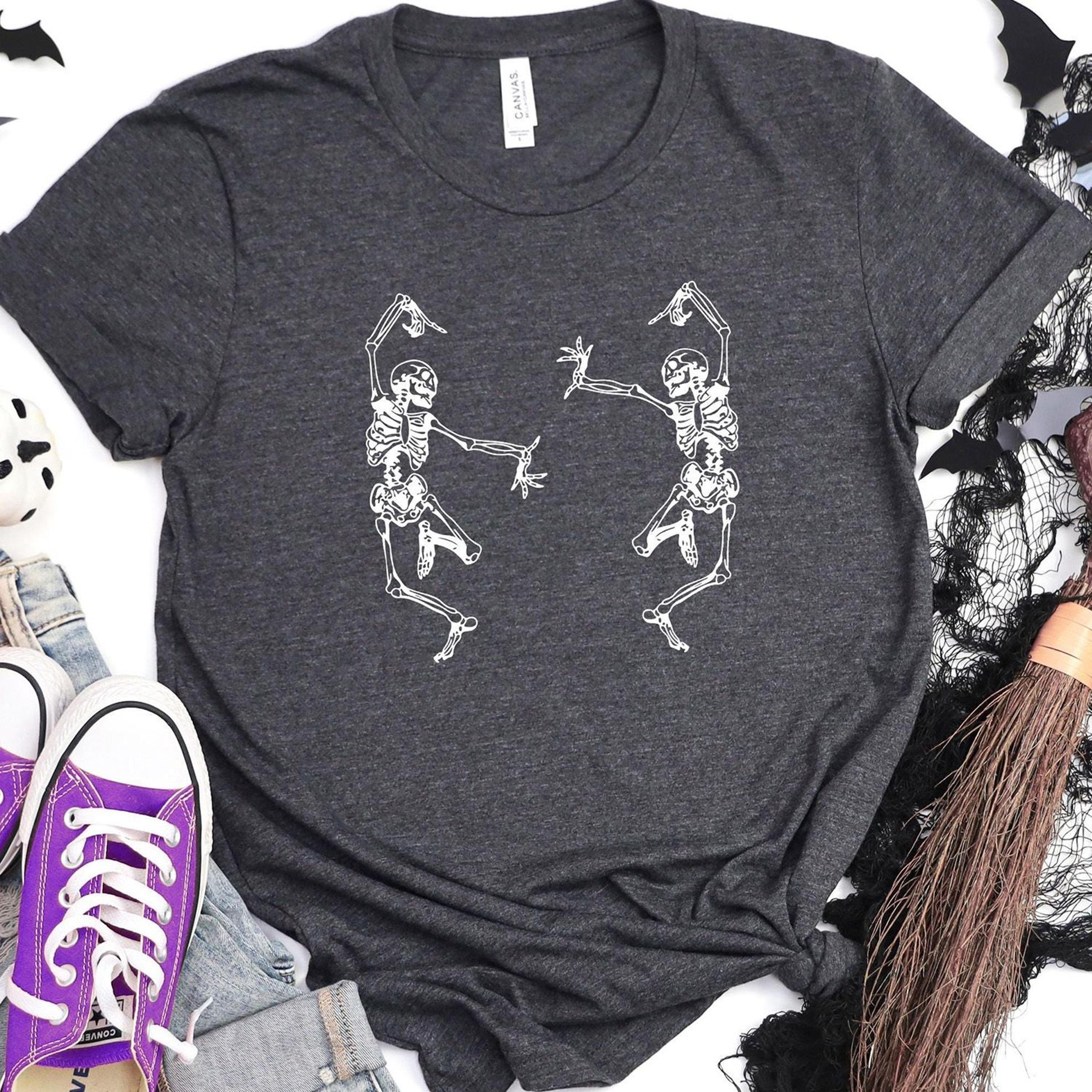 Dancing Skeletons Halloween Shirt Spooky Season Autumn Sweatshirt 2
