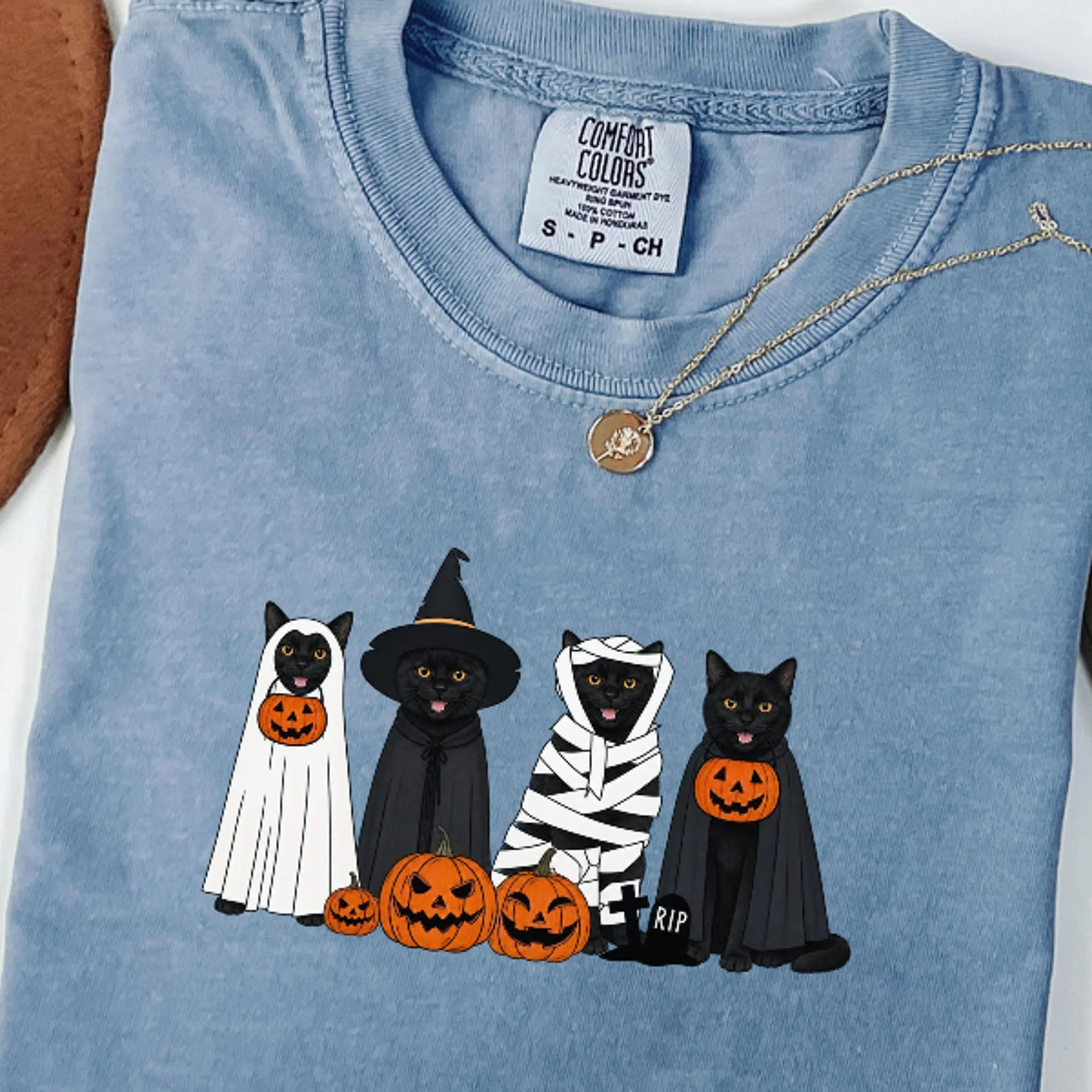 Halloween Black Cats Shirt Spooky Witch Ghost Mummy Vampire Cats Pumpkin Jack O Lantern TShirt Fall 