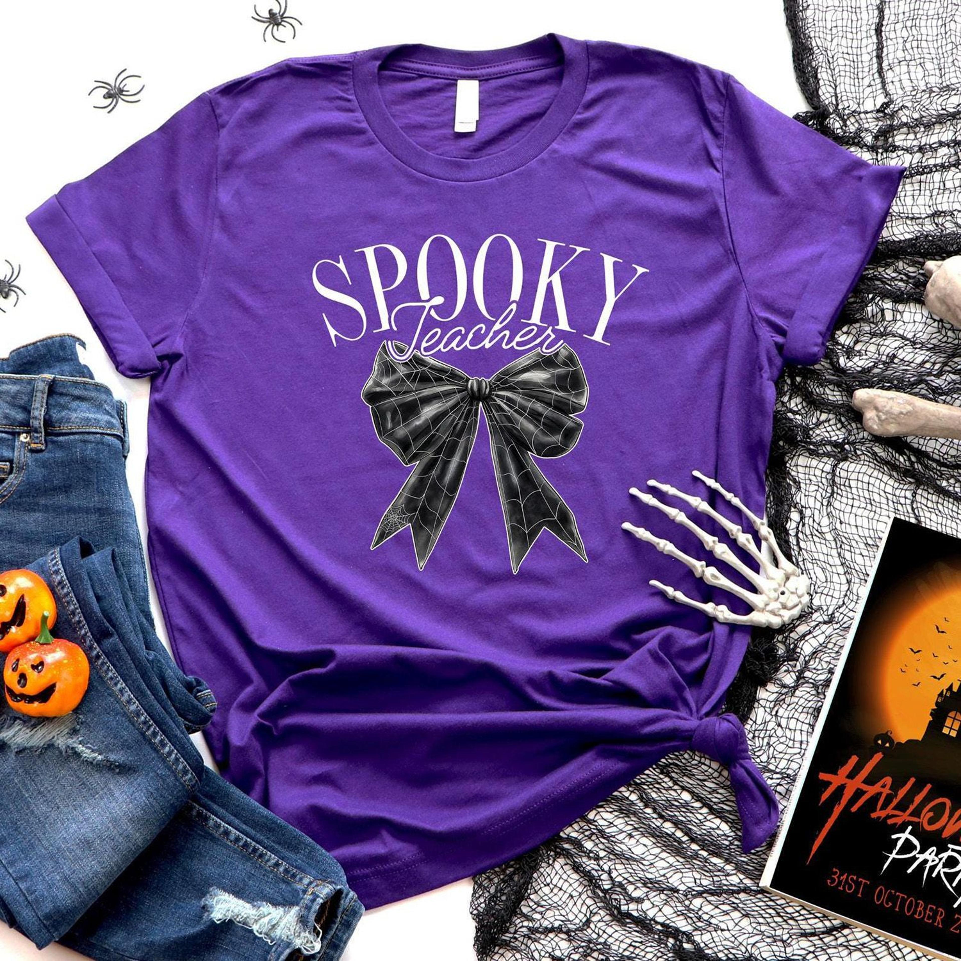 Spooky Teacher Halloween Shirt Librarian Book Lover Reading Tee 3