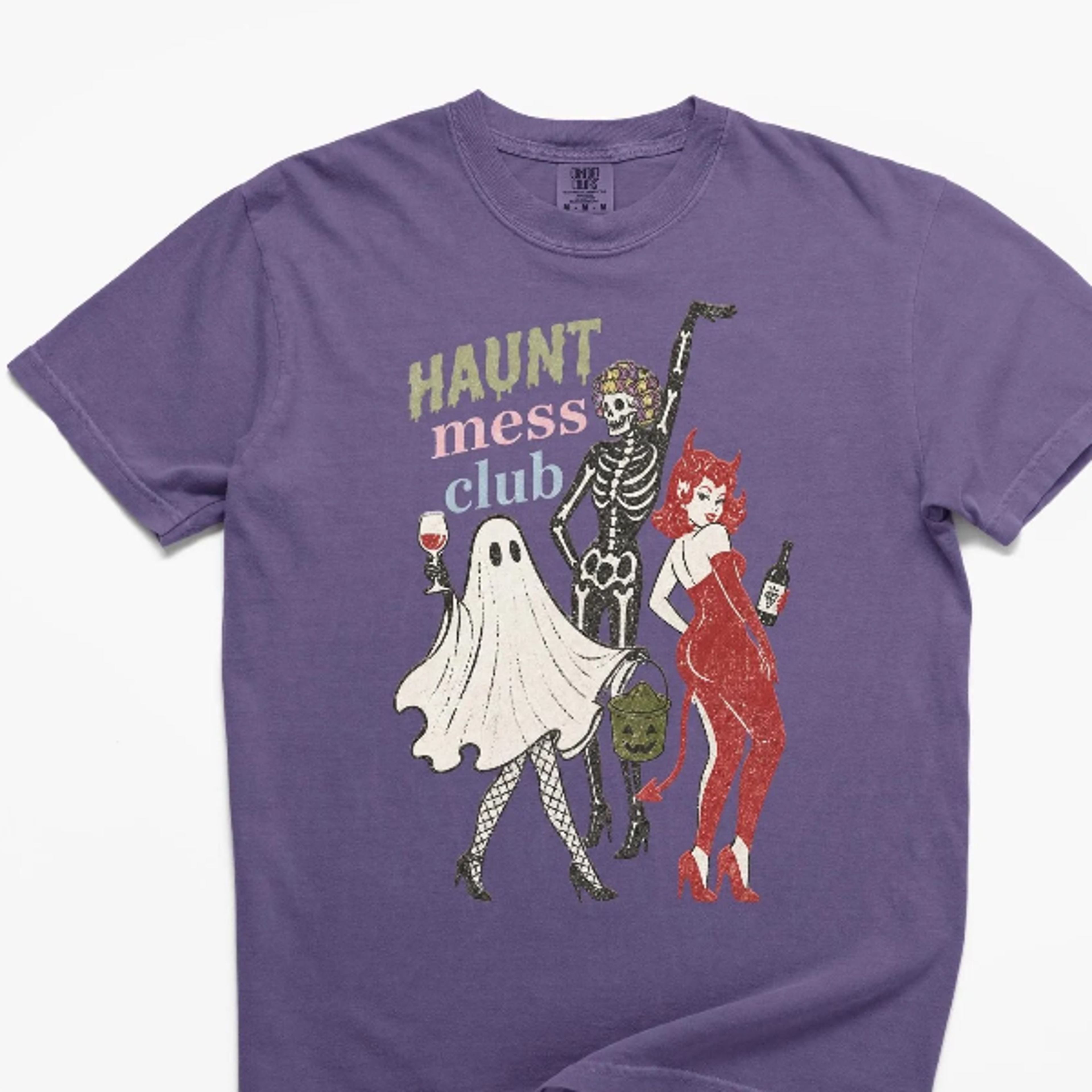 Funny Halloween Graphic Tee Haunt Mess Club Shirt 1