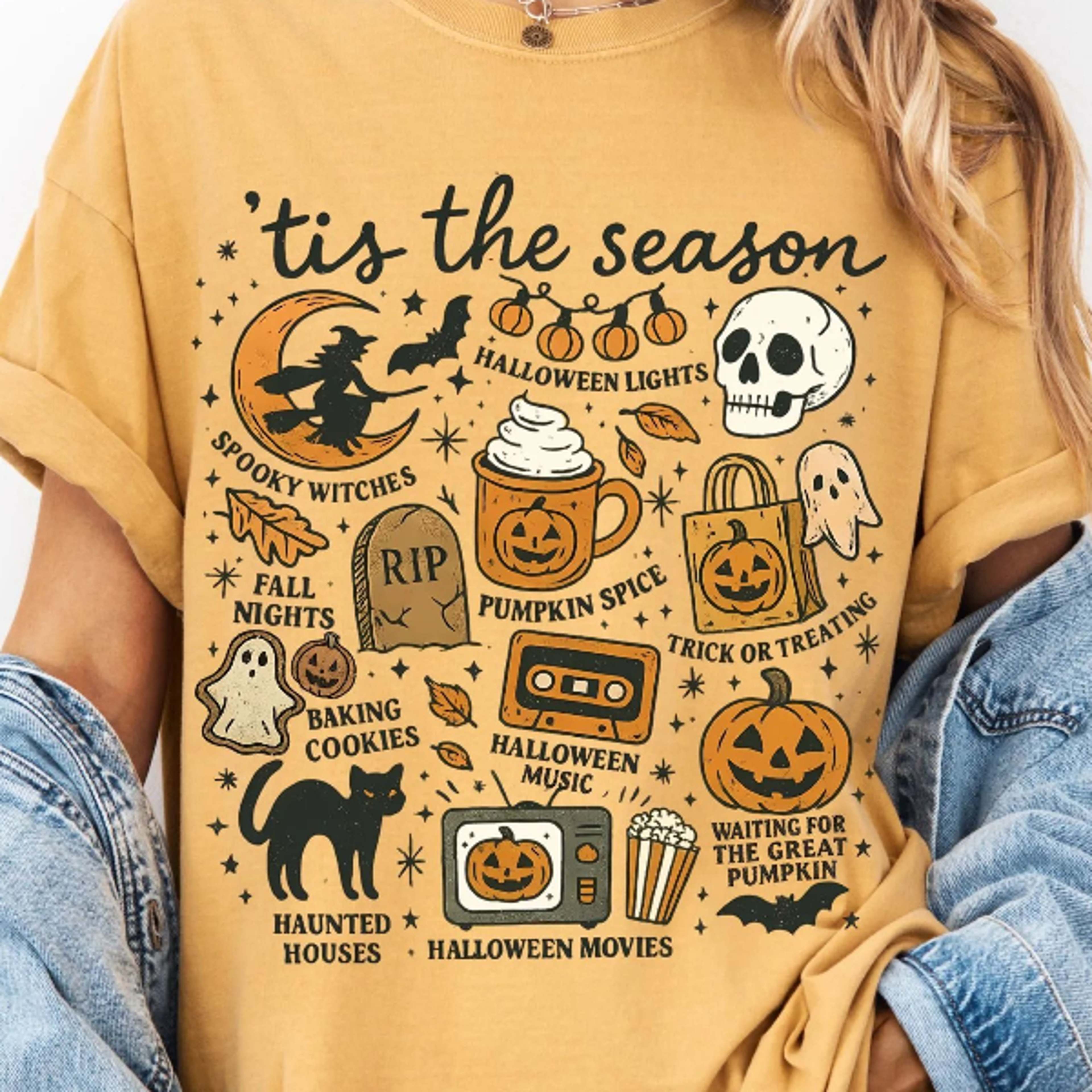 Vintage Retro Halloween Comfort Shirt  Tis The Season Halloween Tee TShirt  Halloween Shirt  Fall W 