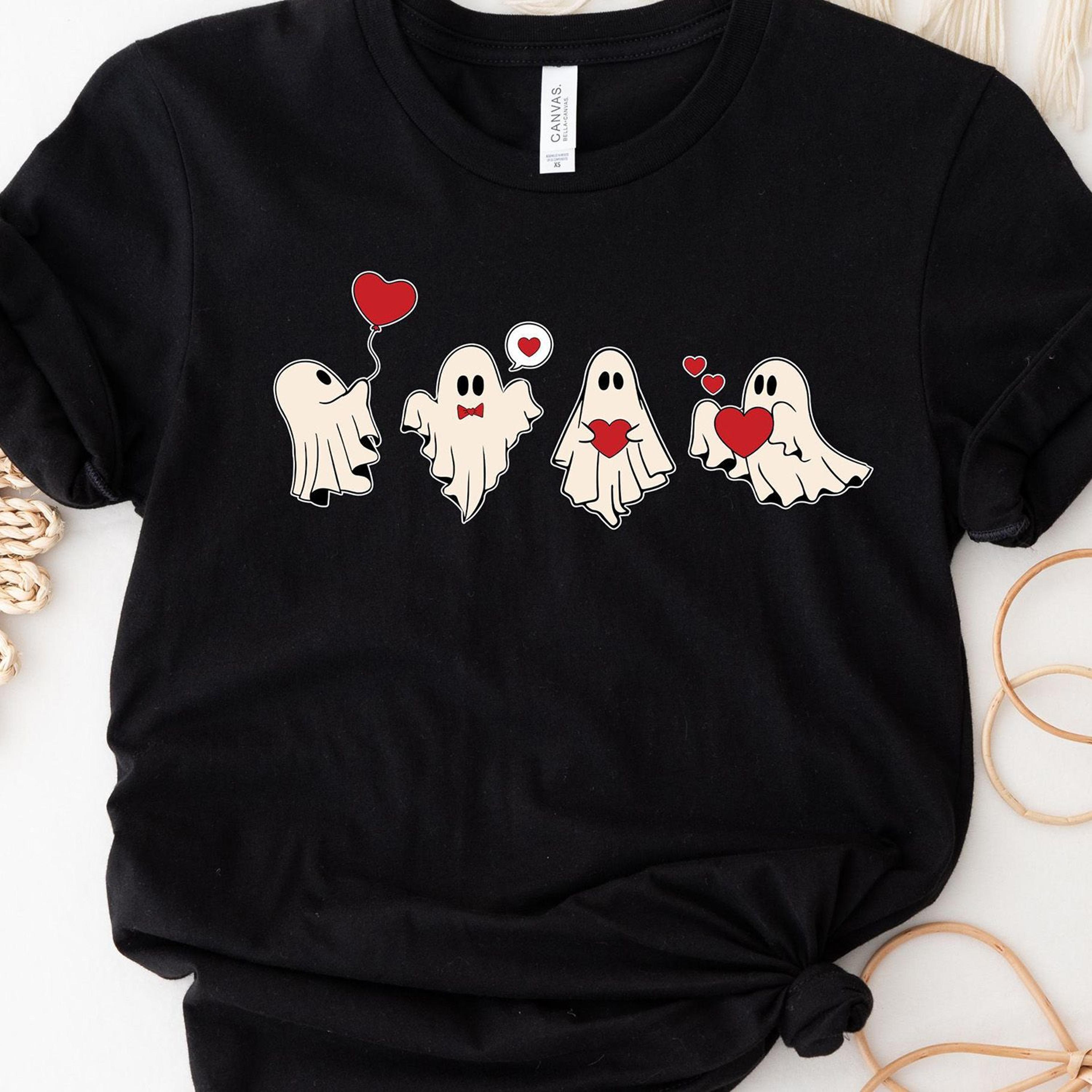 Cute Halloween Ghosts Shirt Ghost Lovers Shirt Women Halloween Shirt Cute Fall Shirt Spooky Season