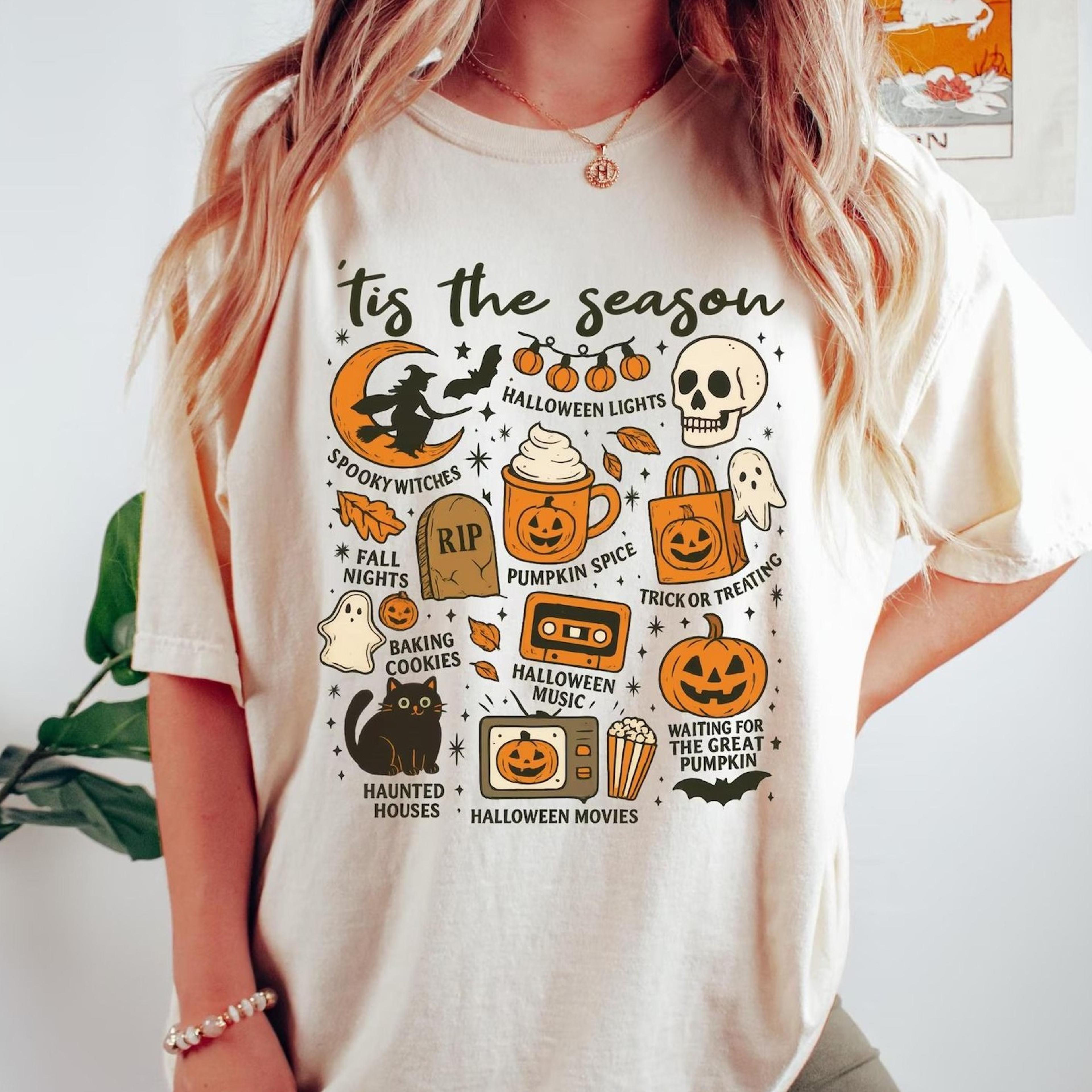 Retro Halloween Shirt Halloween Vibes Shirt Tis The Season Shirt Spooky Season Shirt Spooky Vibes T 