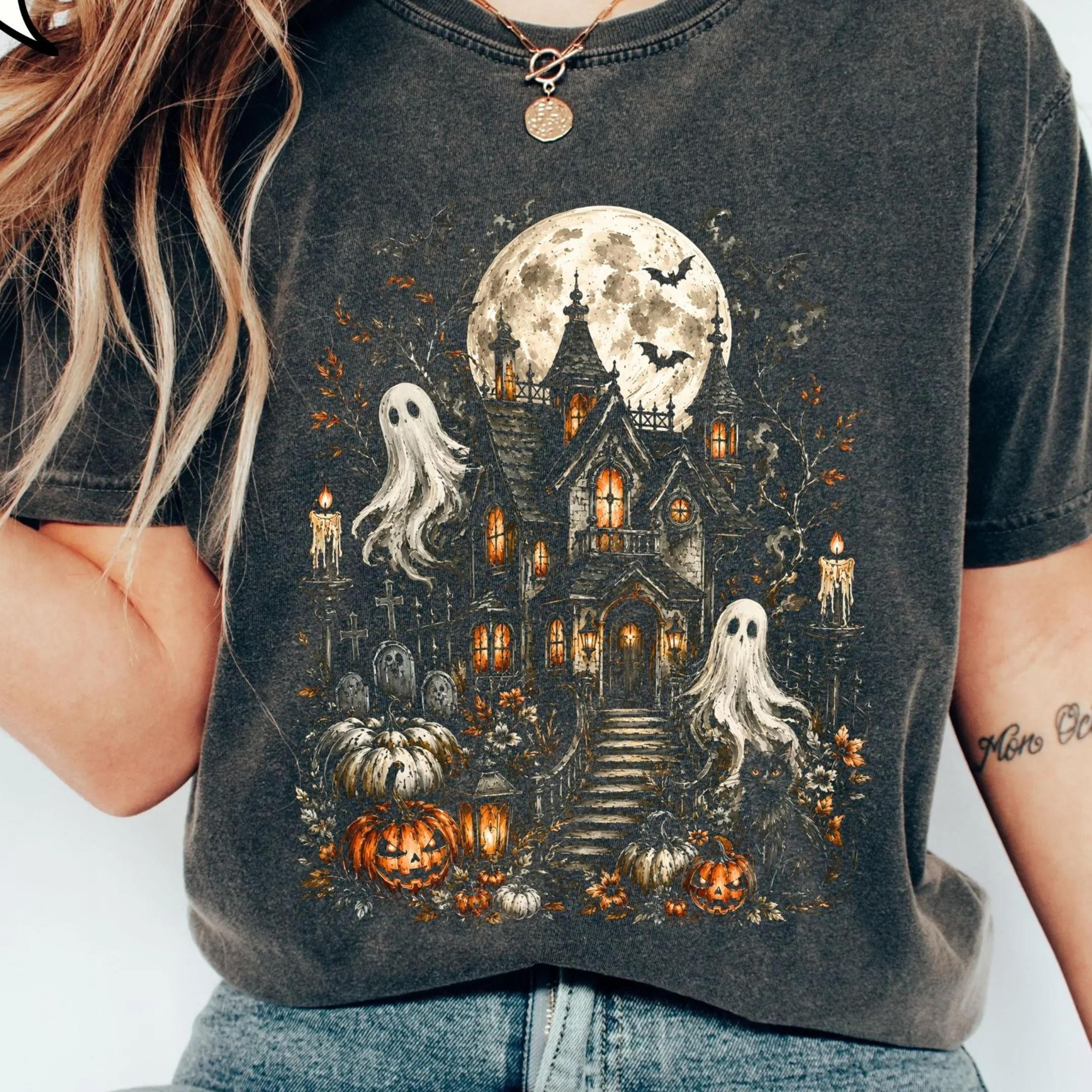 Haunted House Halloween TShirt Spooky Season Shirt Halloween Ghost Tee 1jpg
