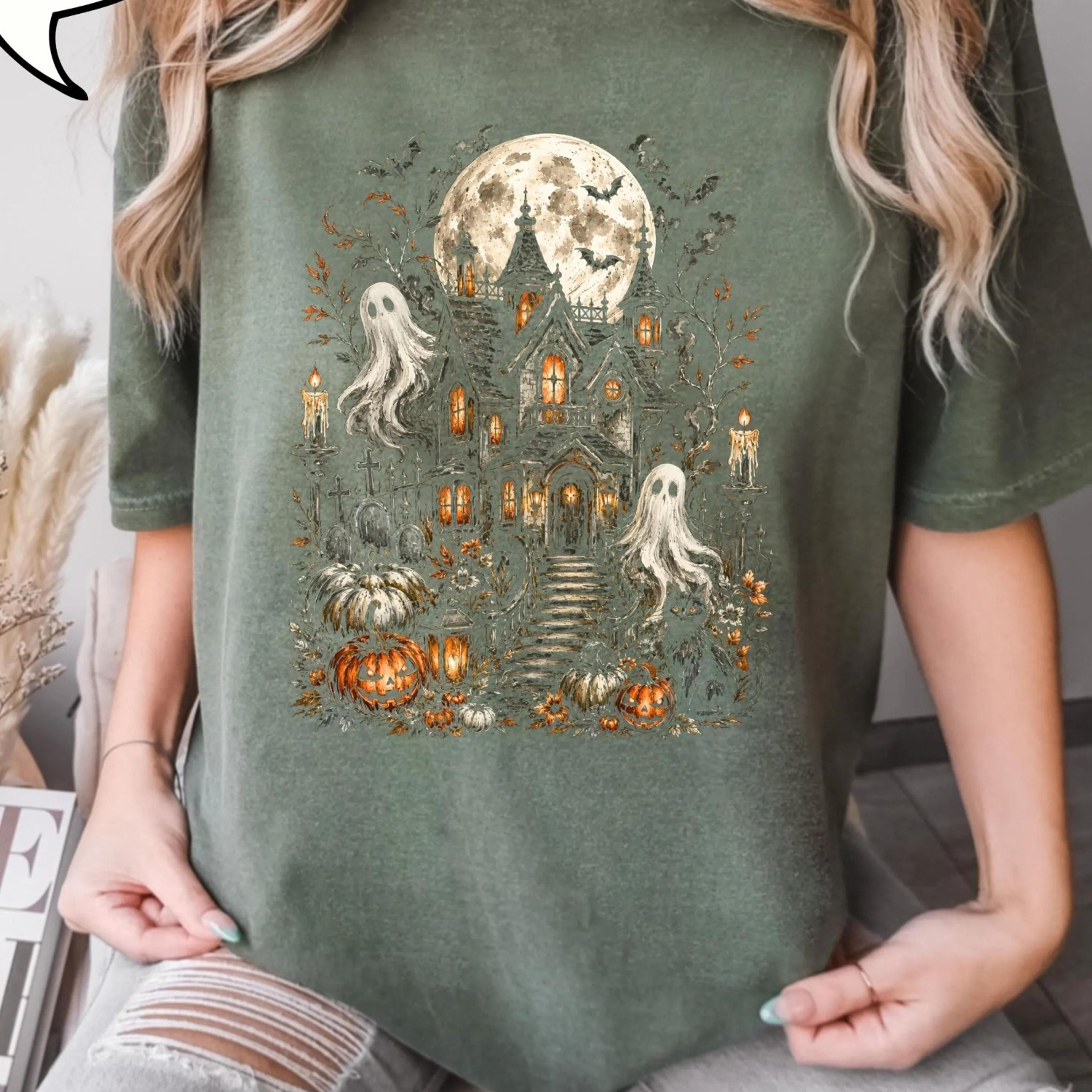 Haunted House Halloween TShirt Spooky Season Shirt Halloween Ghost Tee 2jpg