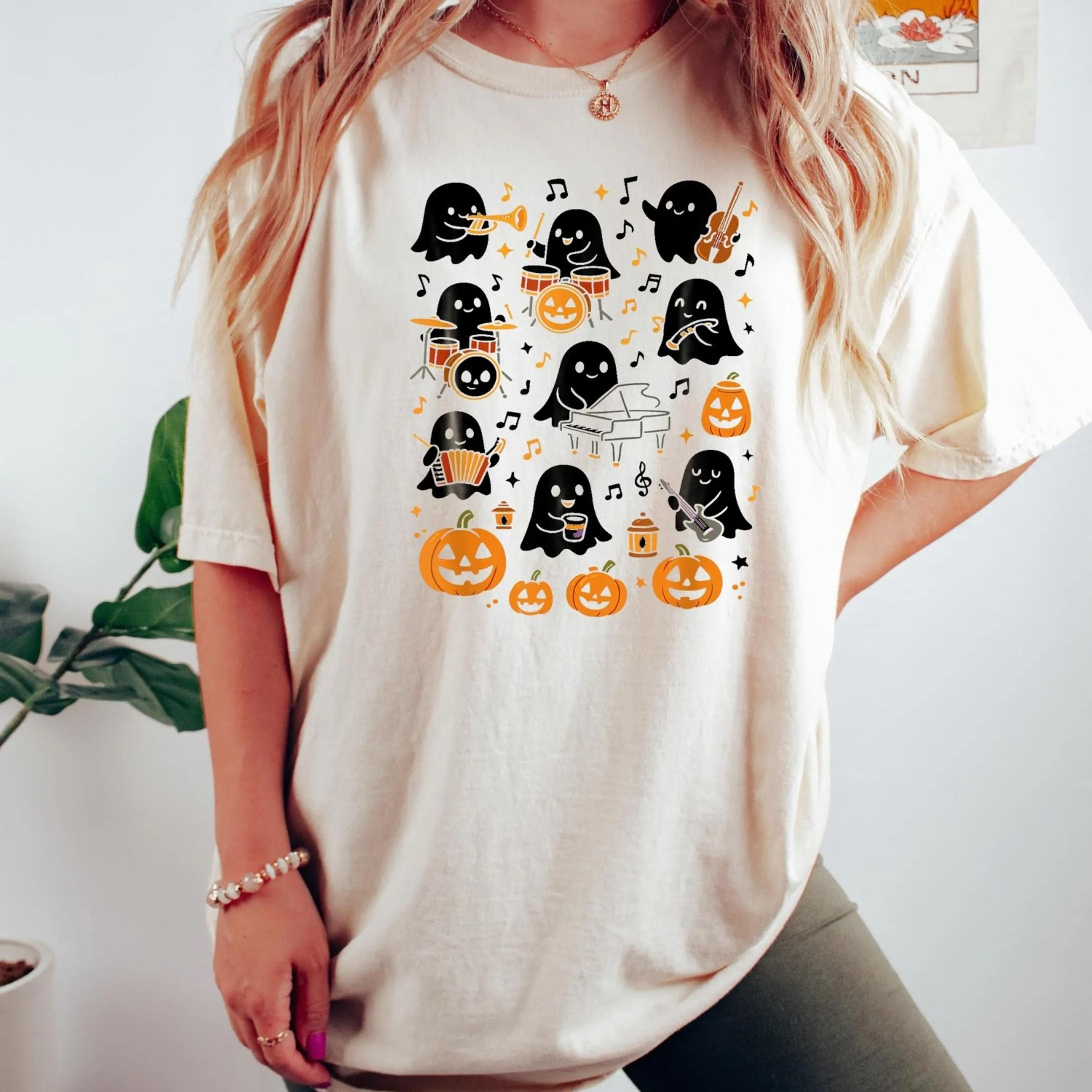 Spooky Halloween Music Teacher Shirt Spooky Music Teacher Shirt Ghost Music Teacher Shirt Music Lov 