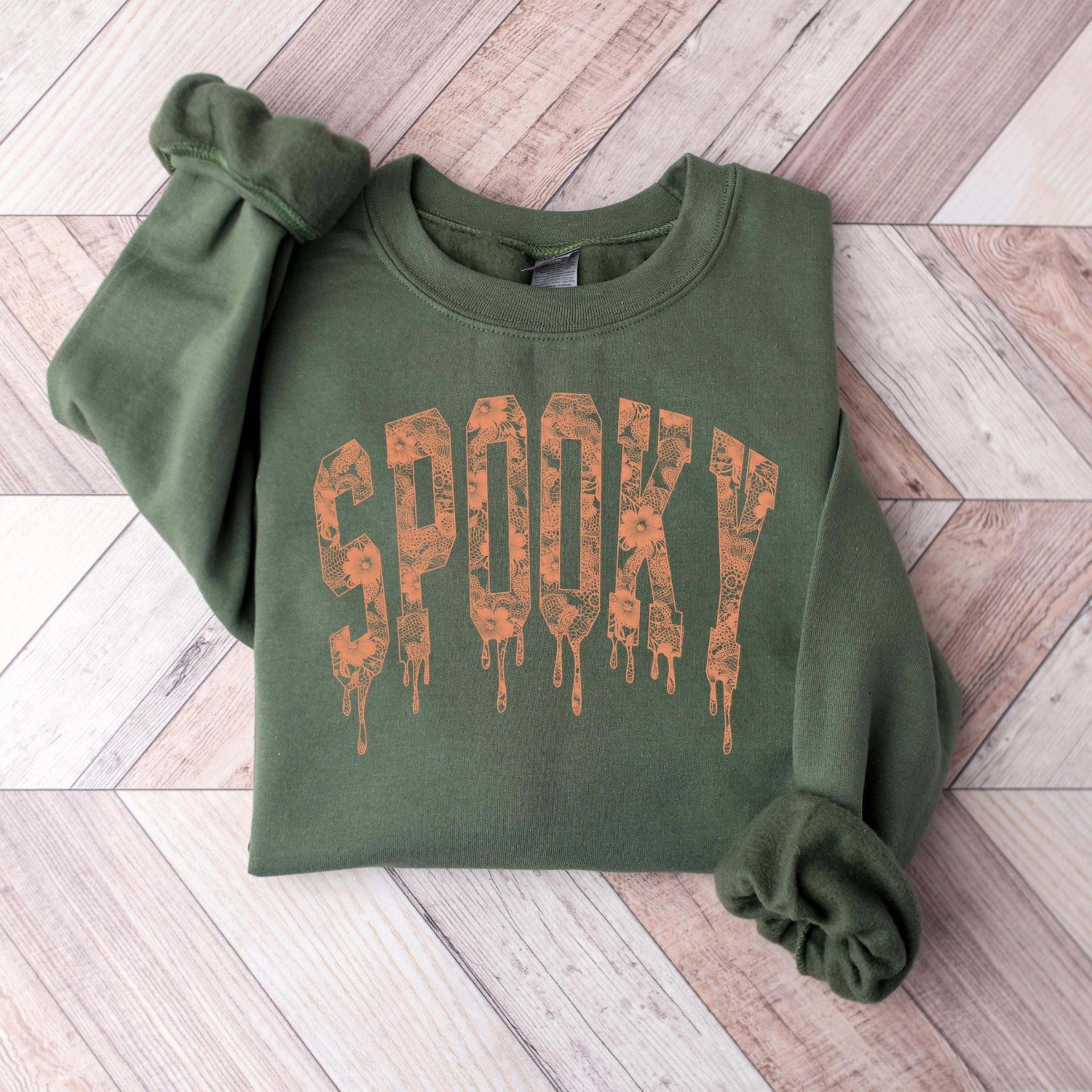Gothic Spooky Shirt Dripping Halloween Lettering Aesthetic Fall Tee 0jpg