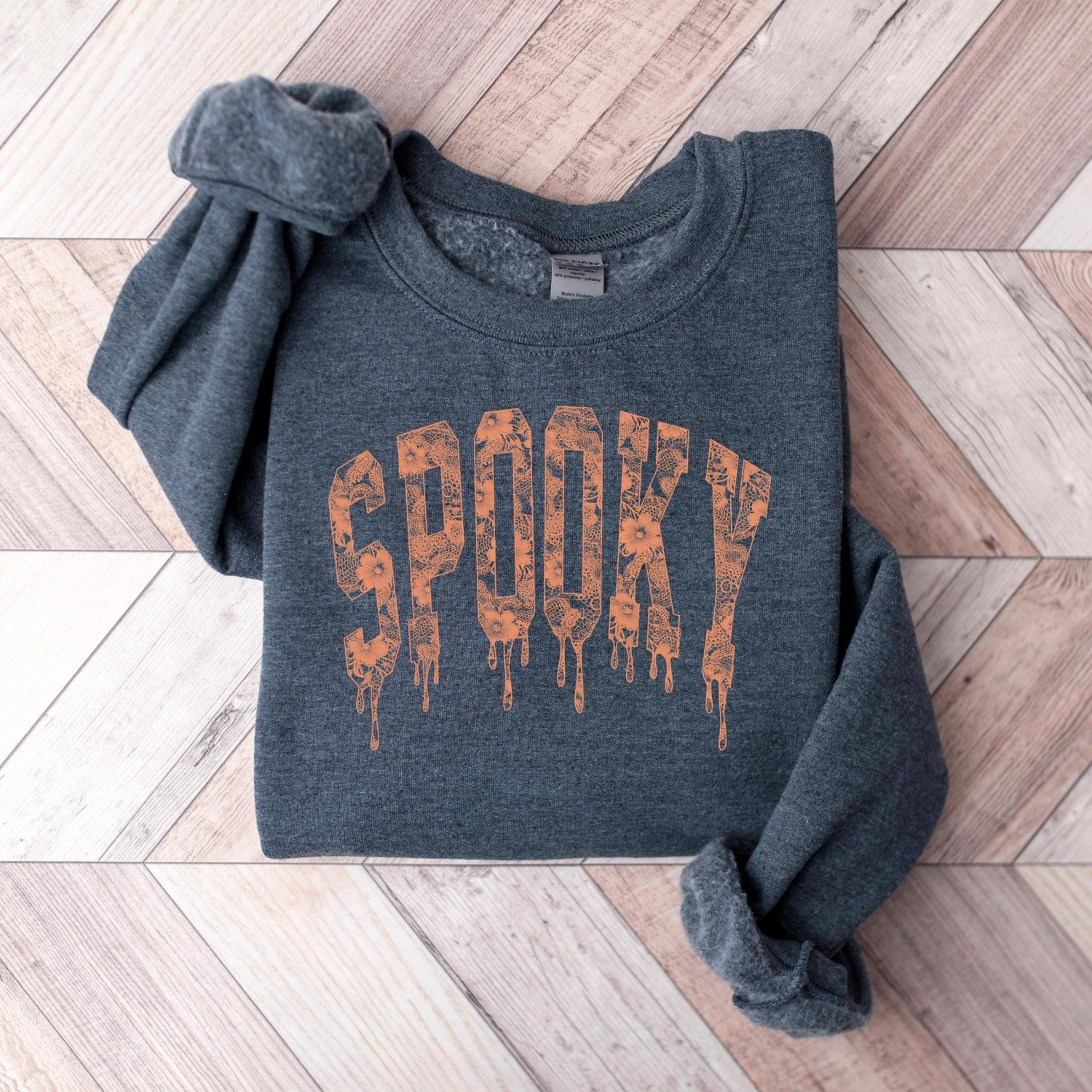 Gothic Spooky Shirt Dripping Halloween Lettering Aesthetic Fall Tee 3jpg