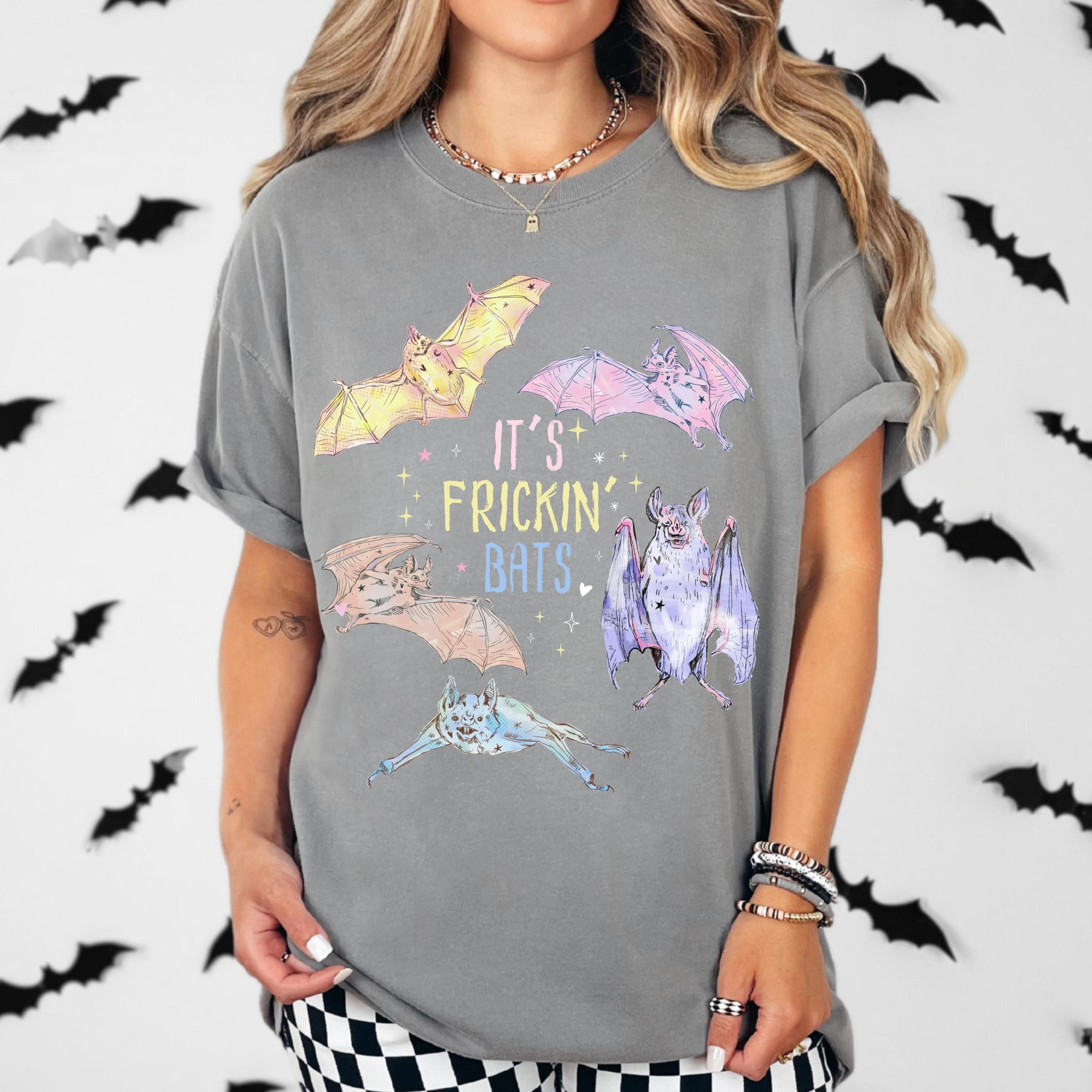 Pink Halloween Shirt Pastel Bats Tshirt Spooky Girly Tee Whimsigoth Tshirt Creepy Cute Tshirt Past 2
