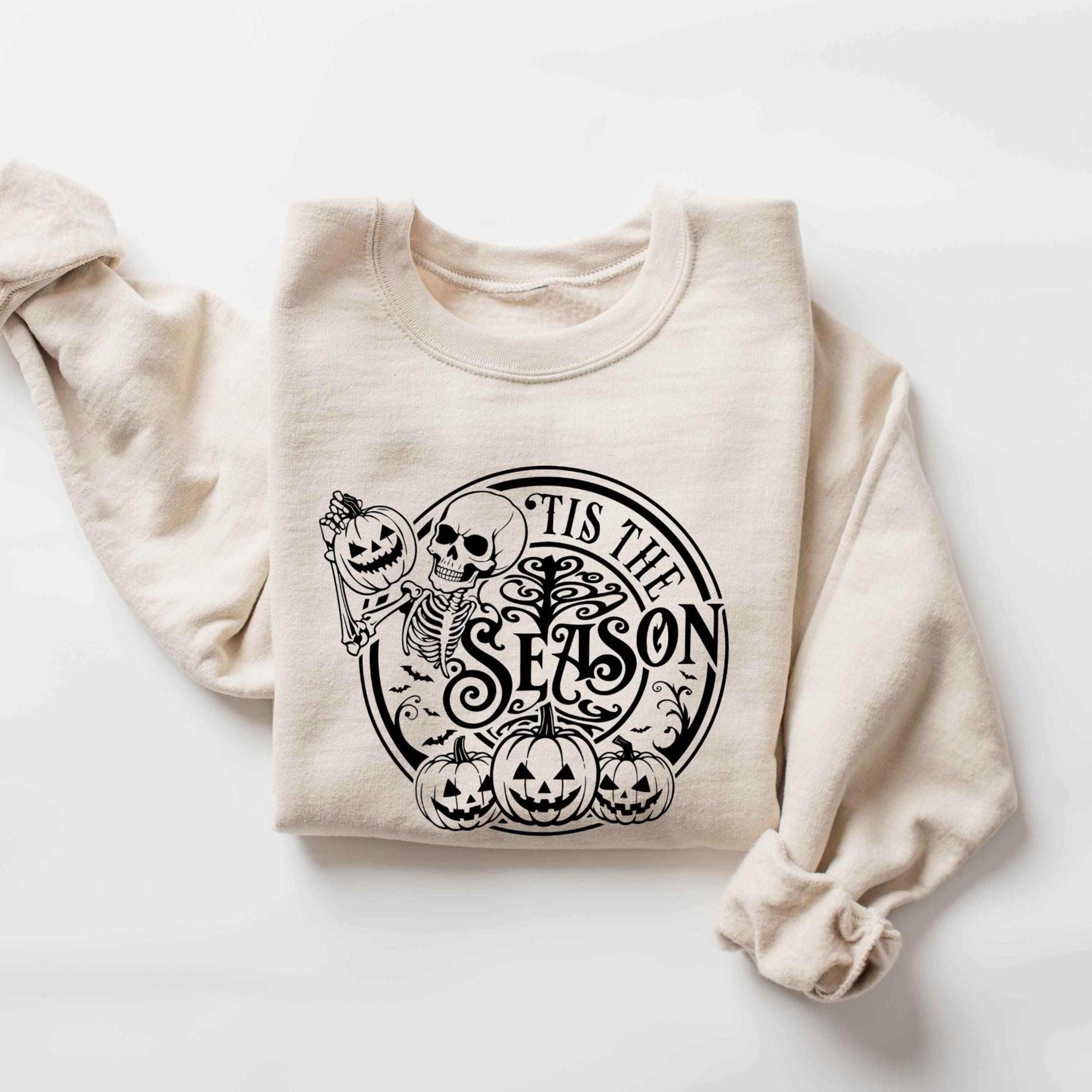 Tis The Season Halloween SweatshirtHalloween SweatshirtSpooky Seasonpumpkin ShirtHalloween Design S