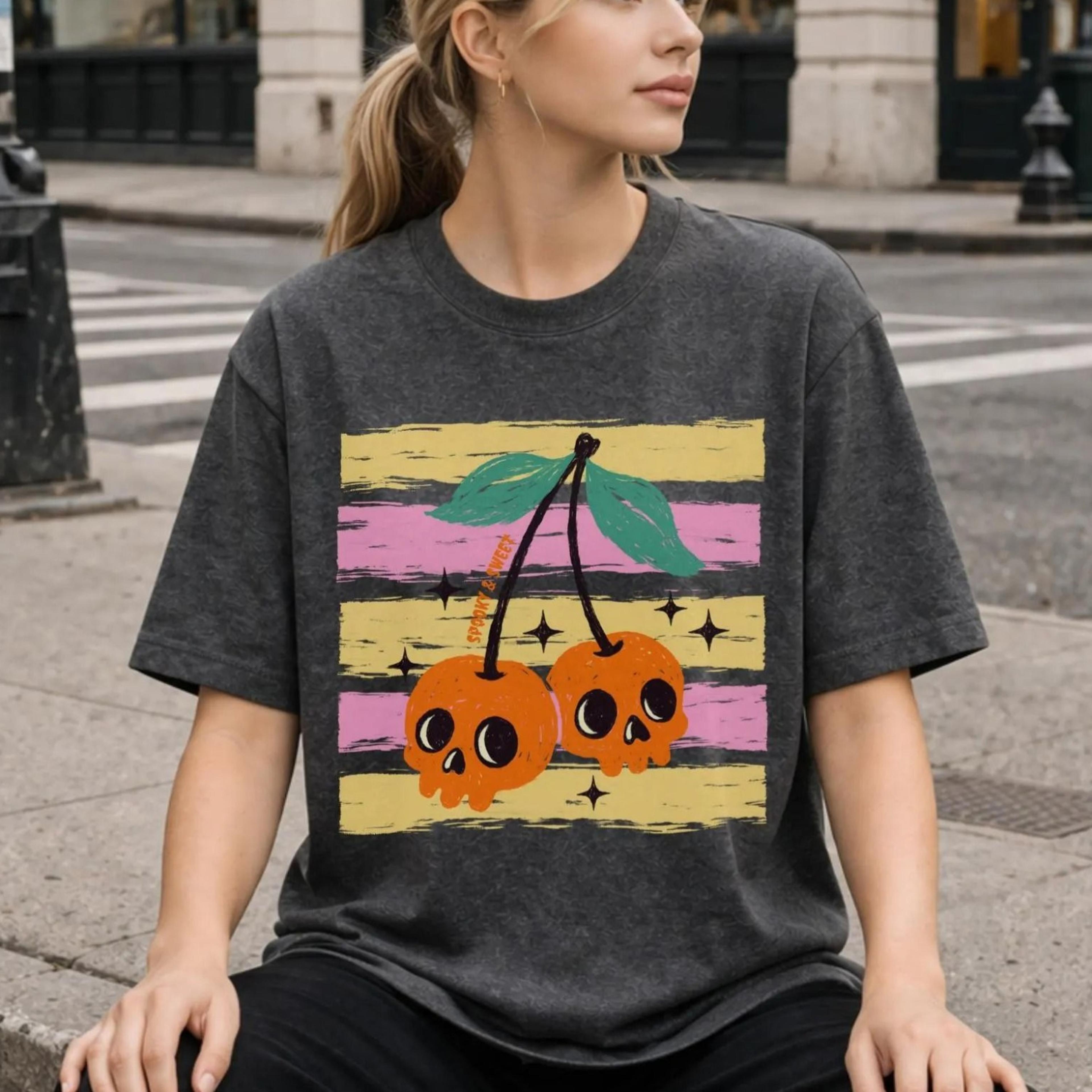 Preppy Halloween Shirt Cute Spooky Season TShirt Coquette Halloween Tee Girly Halloween Outfit Retr 