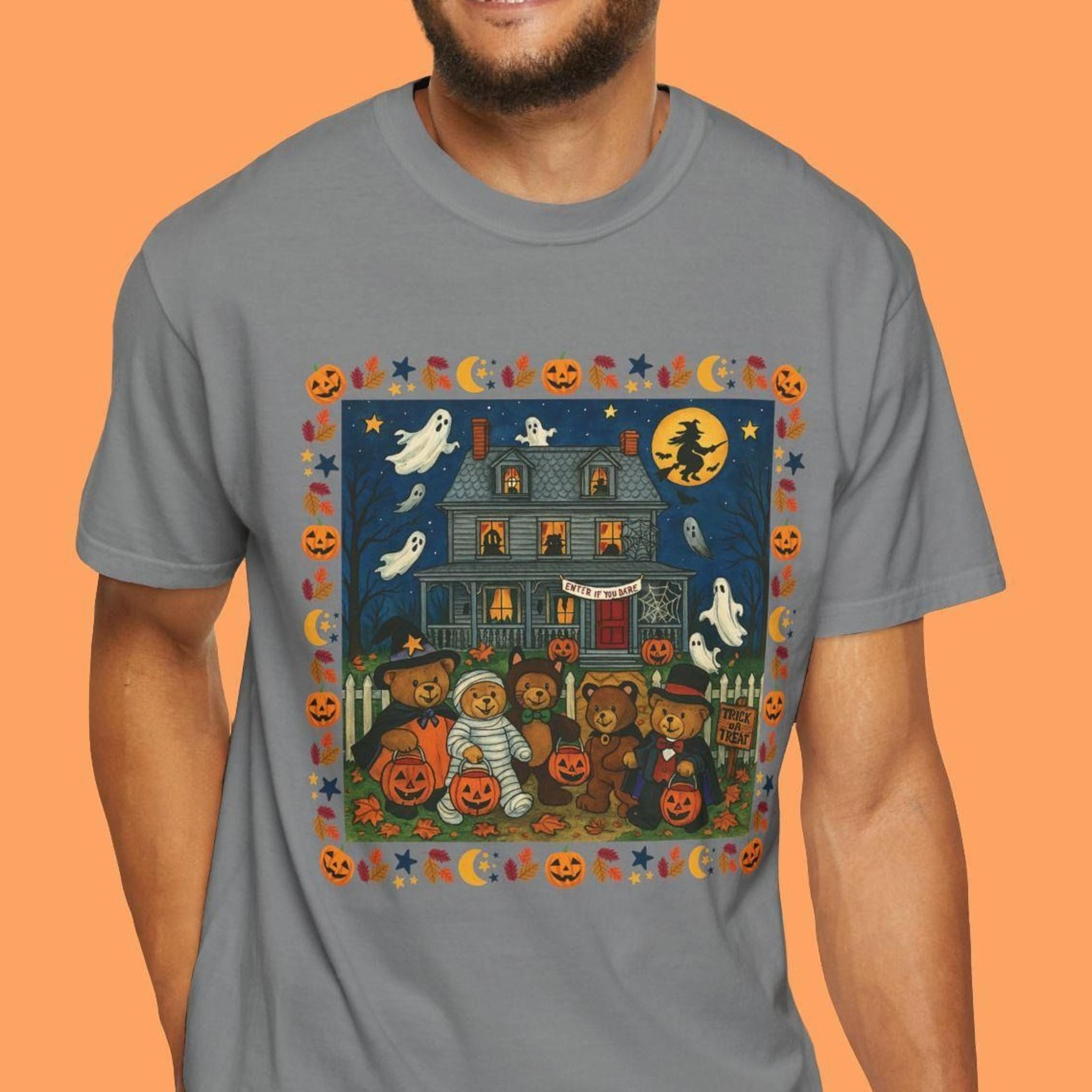 Vintage Halloween Tee  Spooky Grandmacore Bear Shirt Mandy Geyman 2jpg