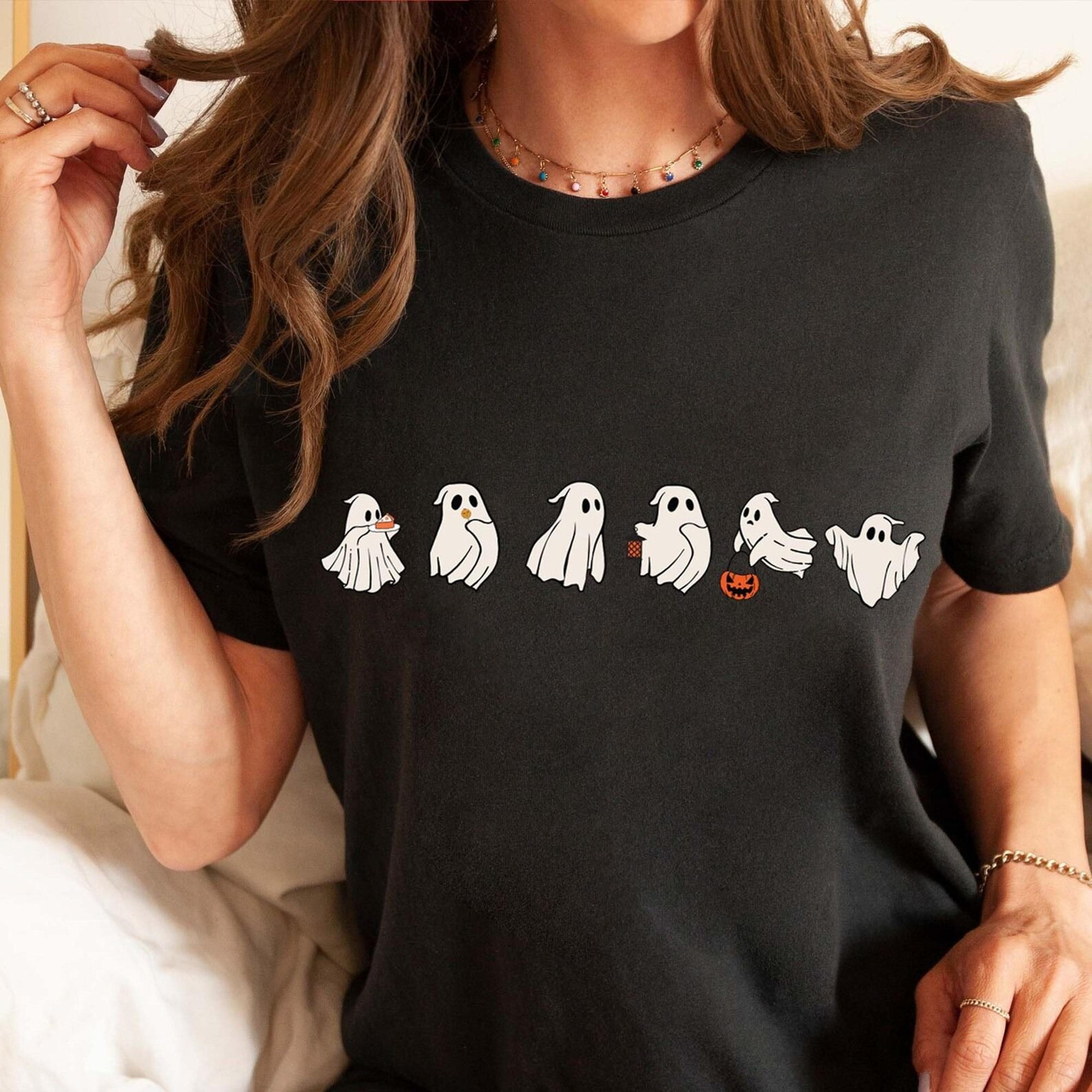 Cute Group Of Ghost Halloween Jumper  Tshirts Available  Black Party Outfit  Ghost Costume Unisex A 2