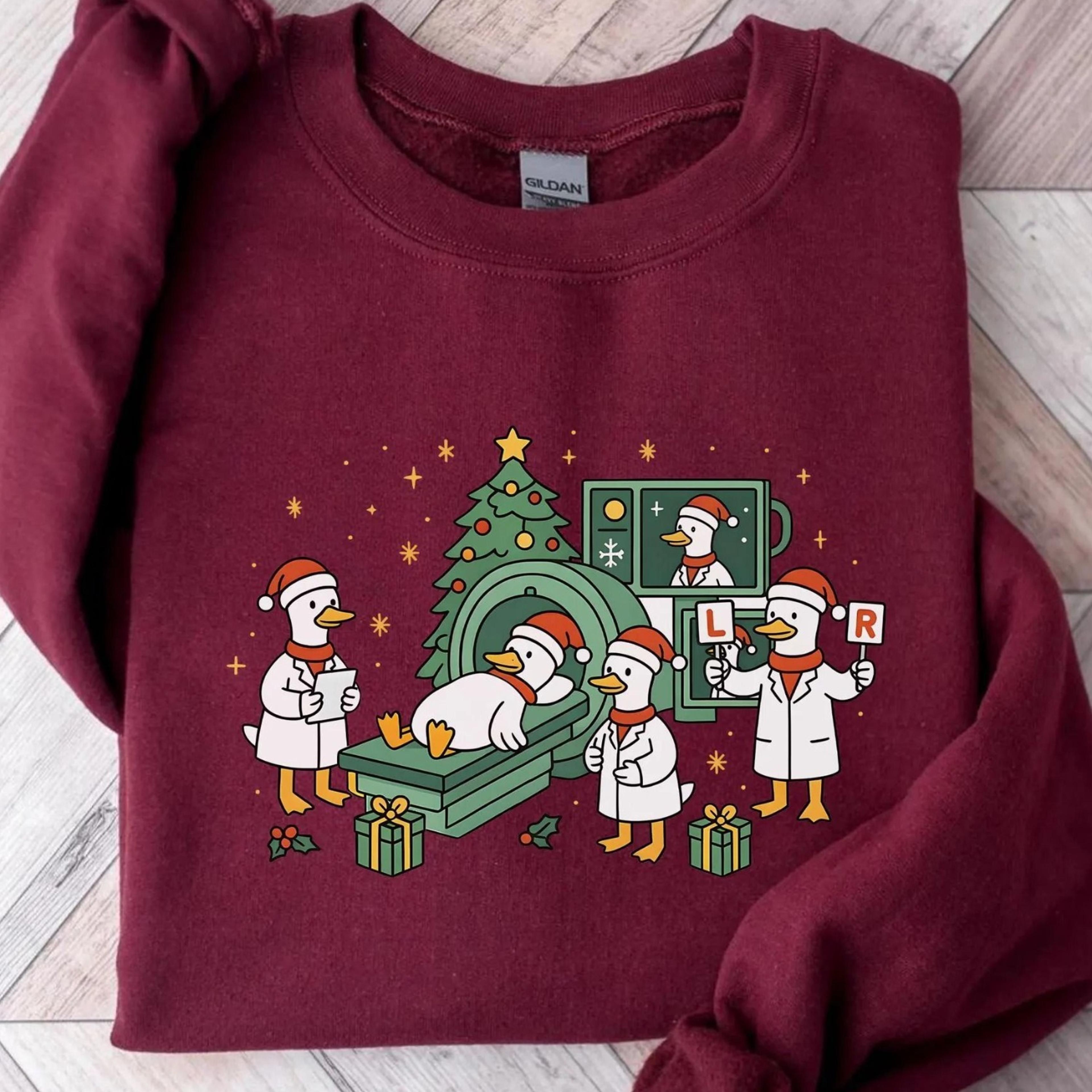radiology christmas nurse sweatshirt, funny goose sweatshirt, x-ray technician gift, nurse christmas