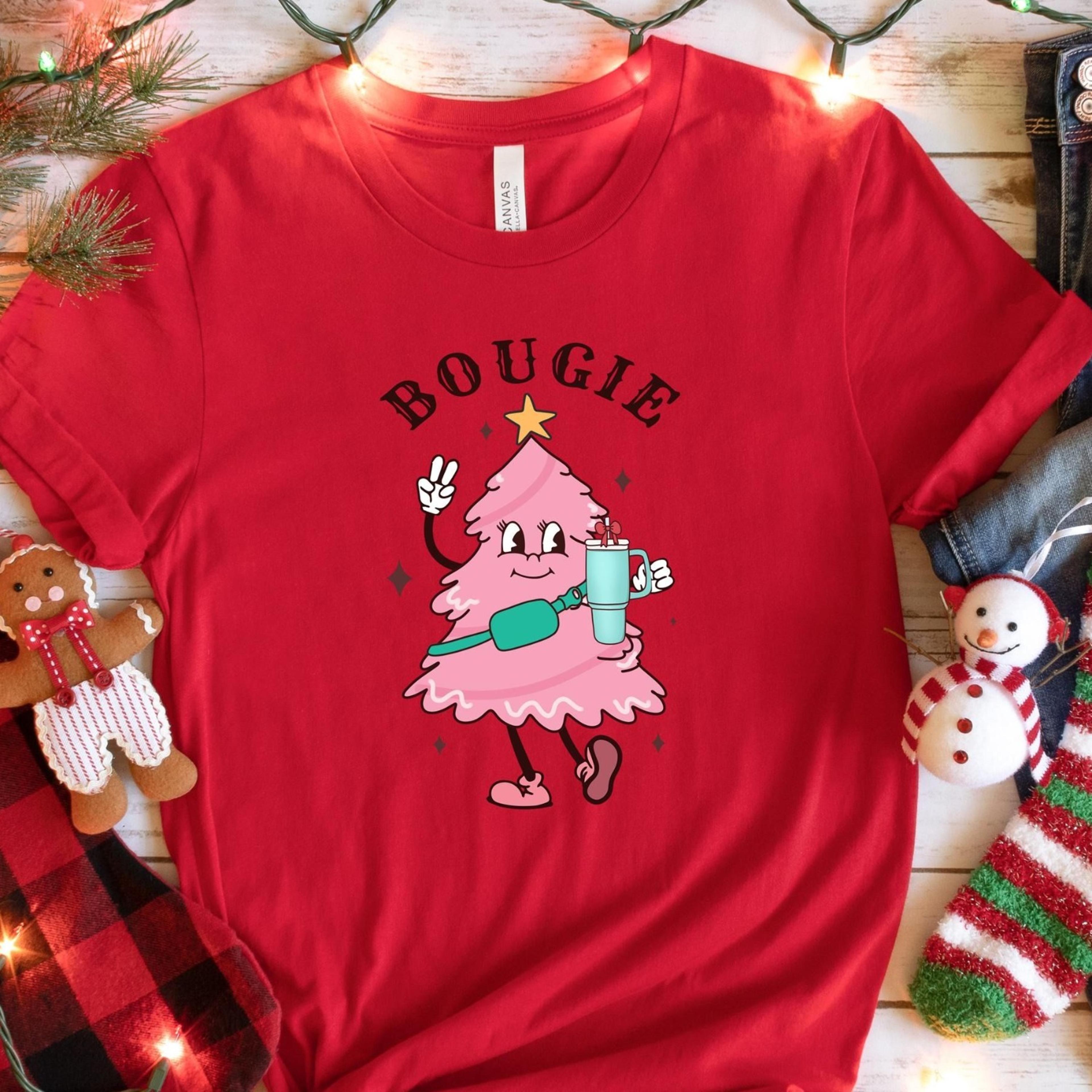 bougie pink christmas tree sweatshirt, bougie shirt, christmas snack shirt, funny christmas sweater, christmas holiday