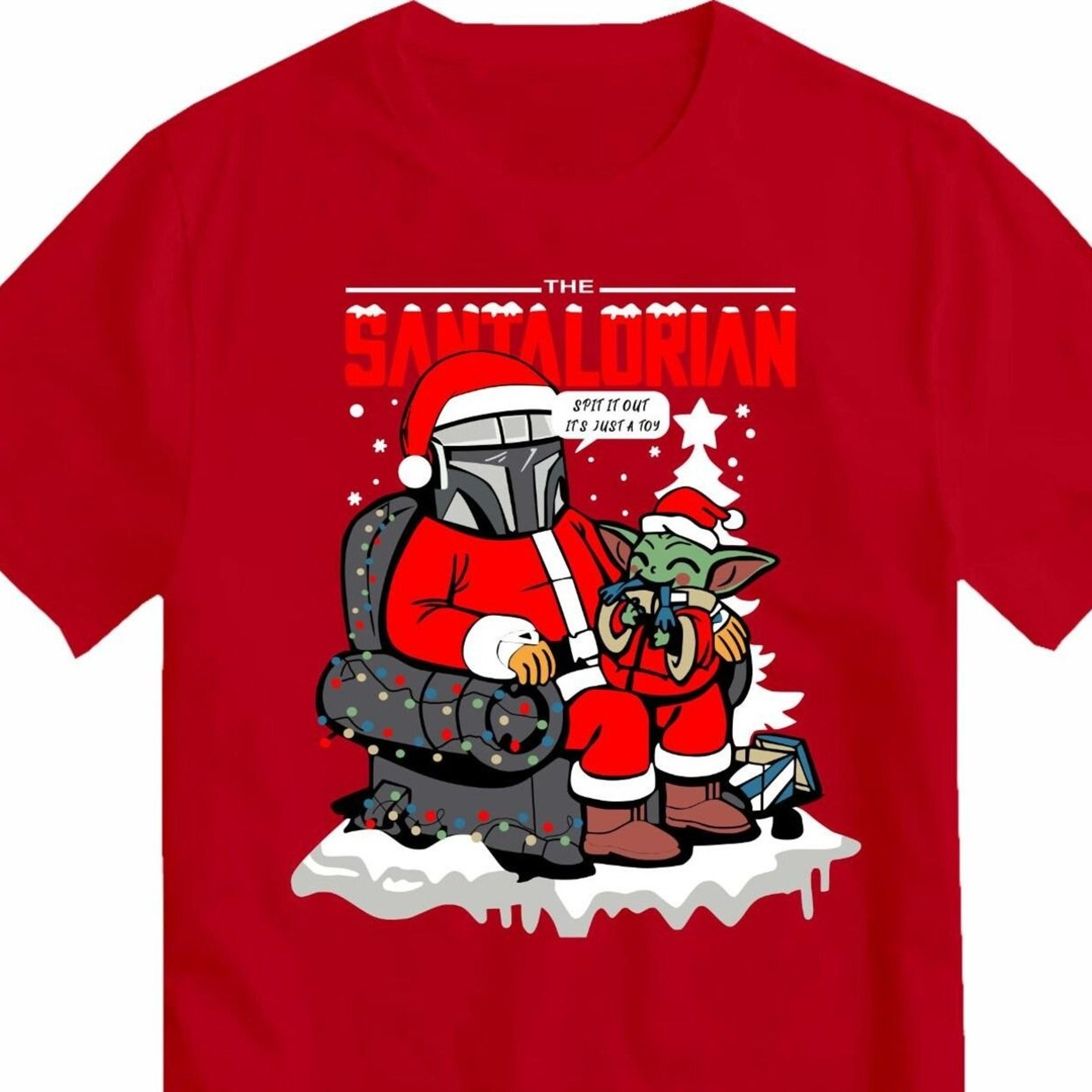 the santalorian santa t-shirt funny baby christmas xmas lights gift present father grandad ladies unisex t shirt