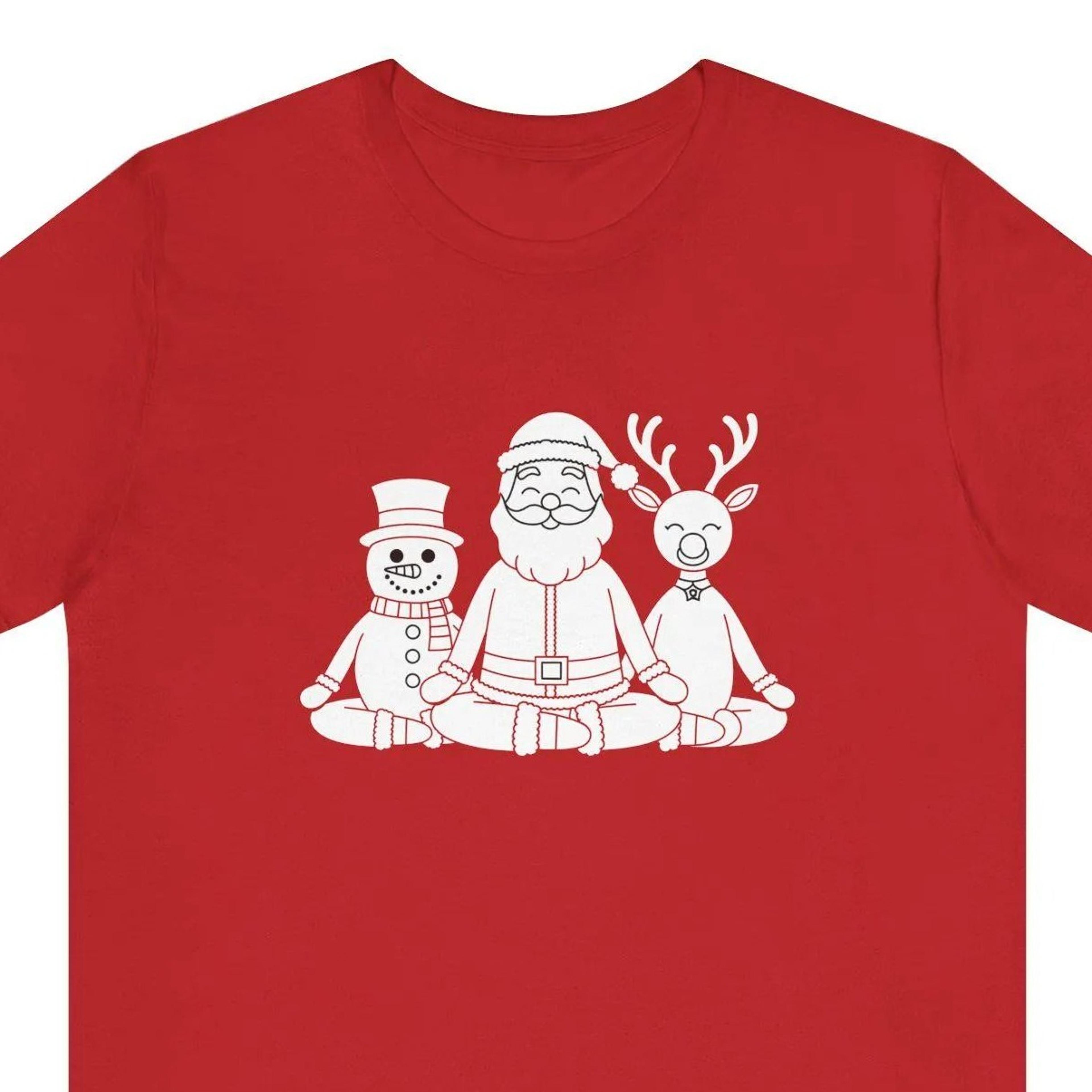yoga christmas shirt, santa snowman reindeer yoga pose tee, funny holiday shirt for yoga lovers, yogi gift