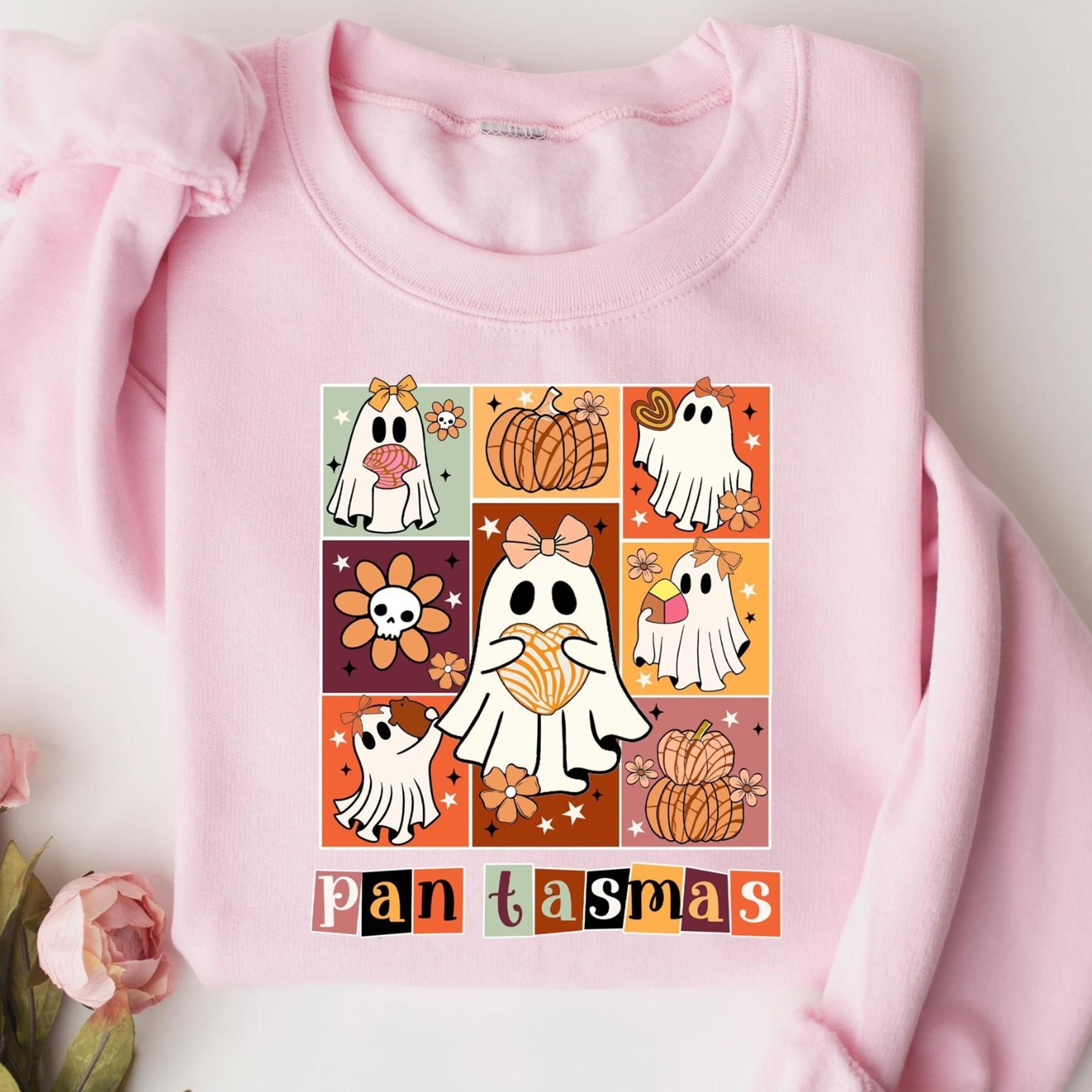 pantasmas ghost sweatshirt, latin halloween shirts, funny spooky conchas crewneck sweatshirt, dia de muertos shirts