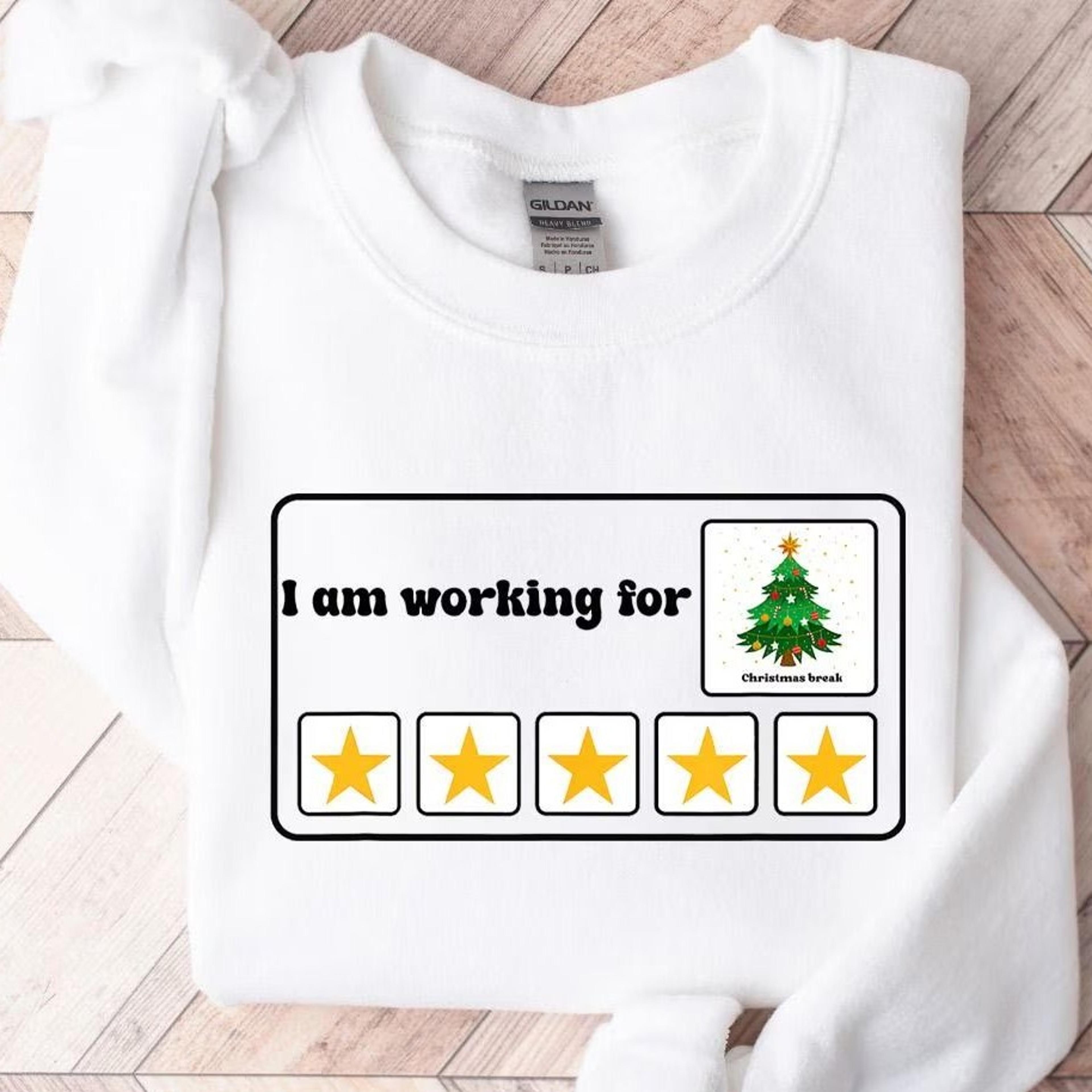 i am working for christmas break 5 stars xmas tree sweatshirt, christmas break shirt, special education