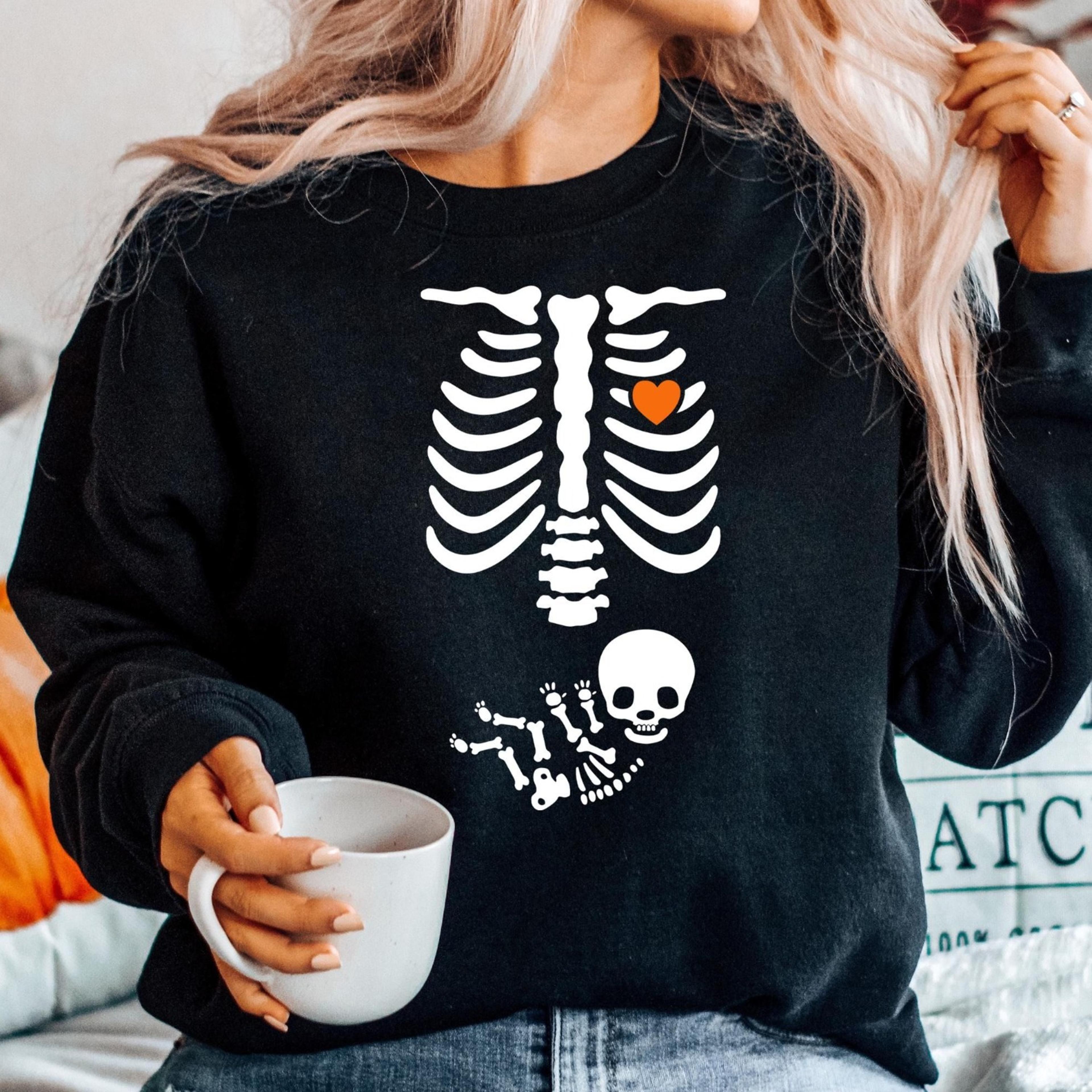 skeleton halloween maternity sweatshirt, funny pregnancy announcement sweat 2024, mommy to be , pregnant women shirt