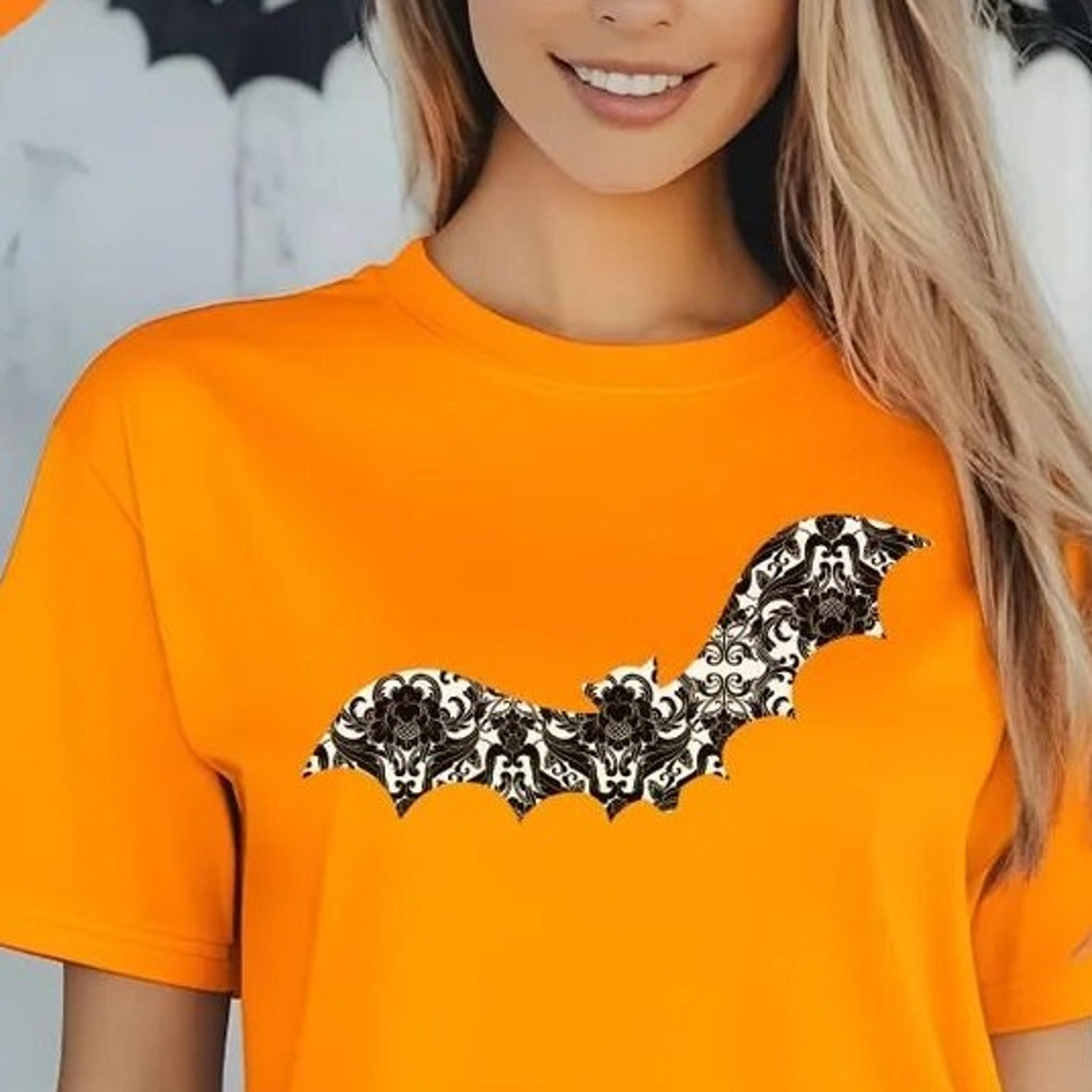 halloween, bat, white lace, lace, cute shirt, women's halloween shirt, cute autumn shirt, gift for women, sweatshirt