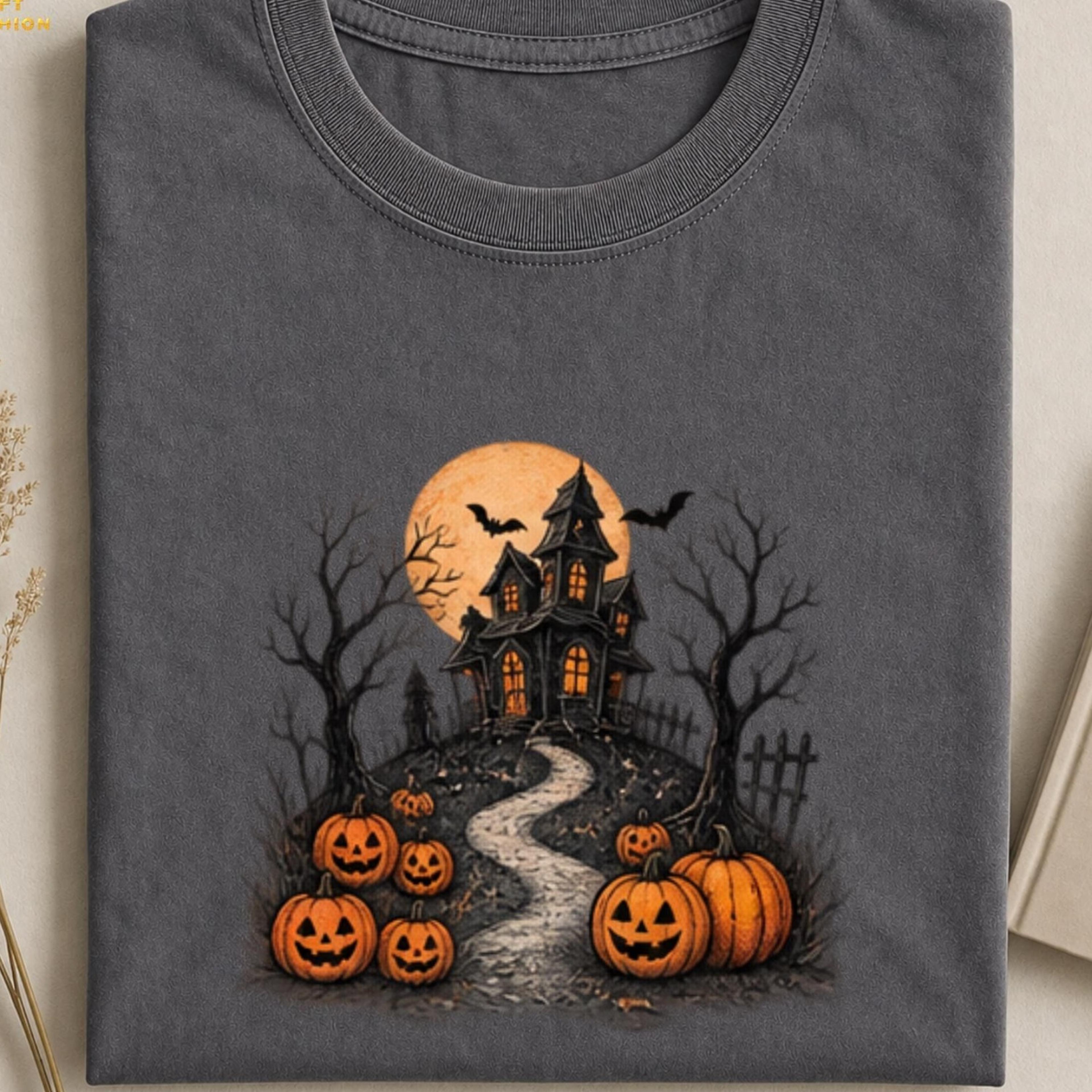 haunted house halloween shirt, spooky pumpkin tee, vintage halloween graphic, jack o lantern