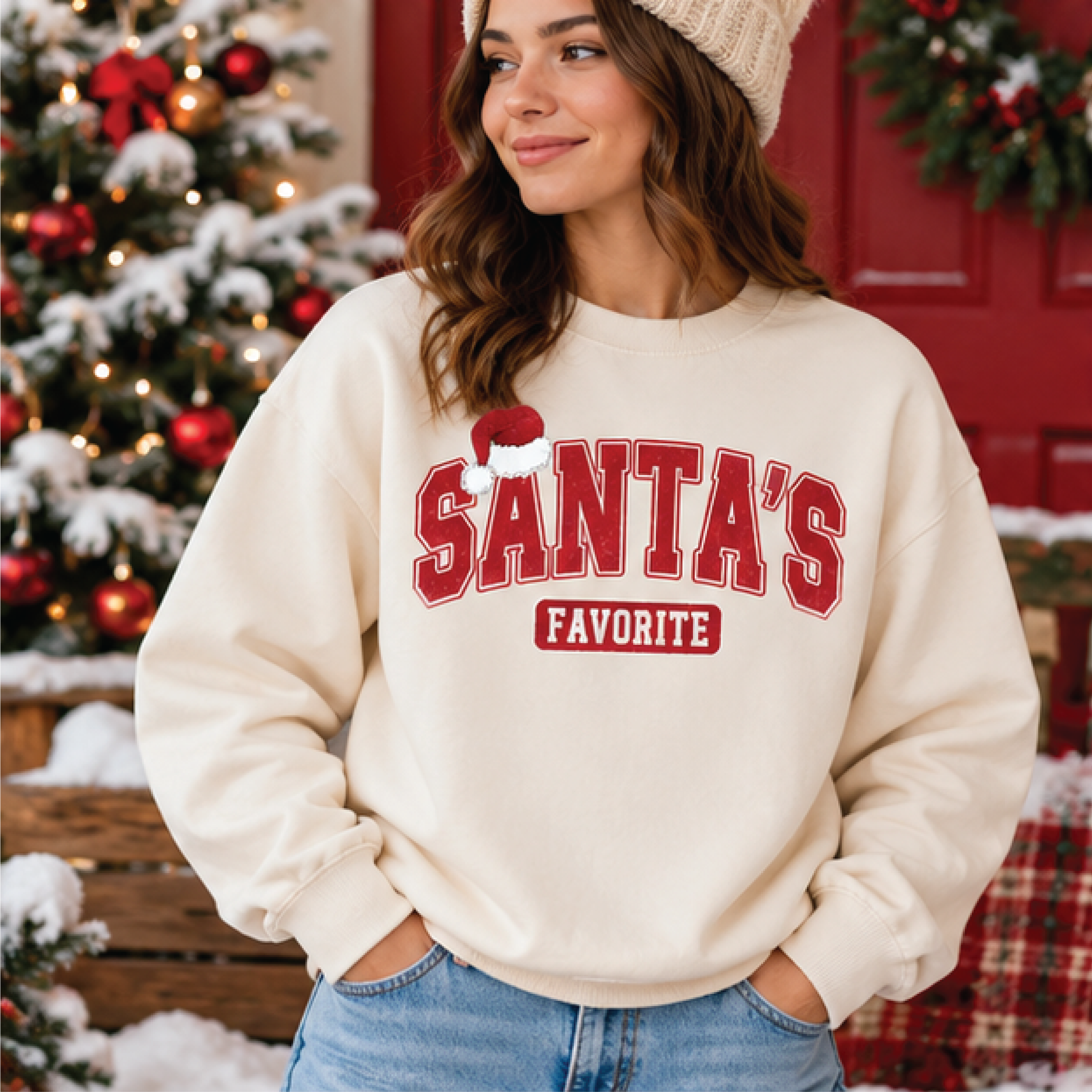 santa's favorite christmas sweatshirt, retro santa crewneck, cute holiday sweater, vintage christmas gift, festive xmas