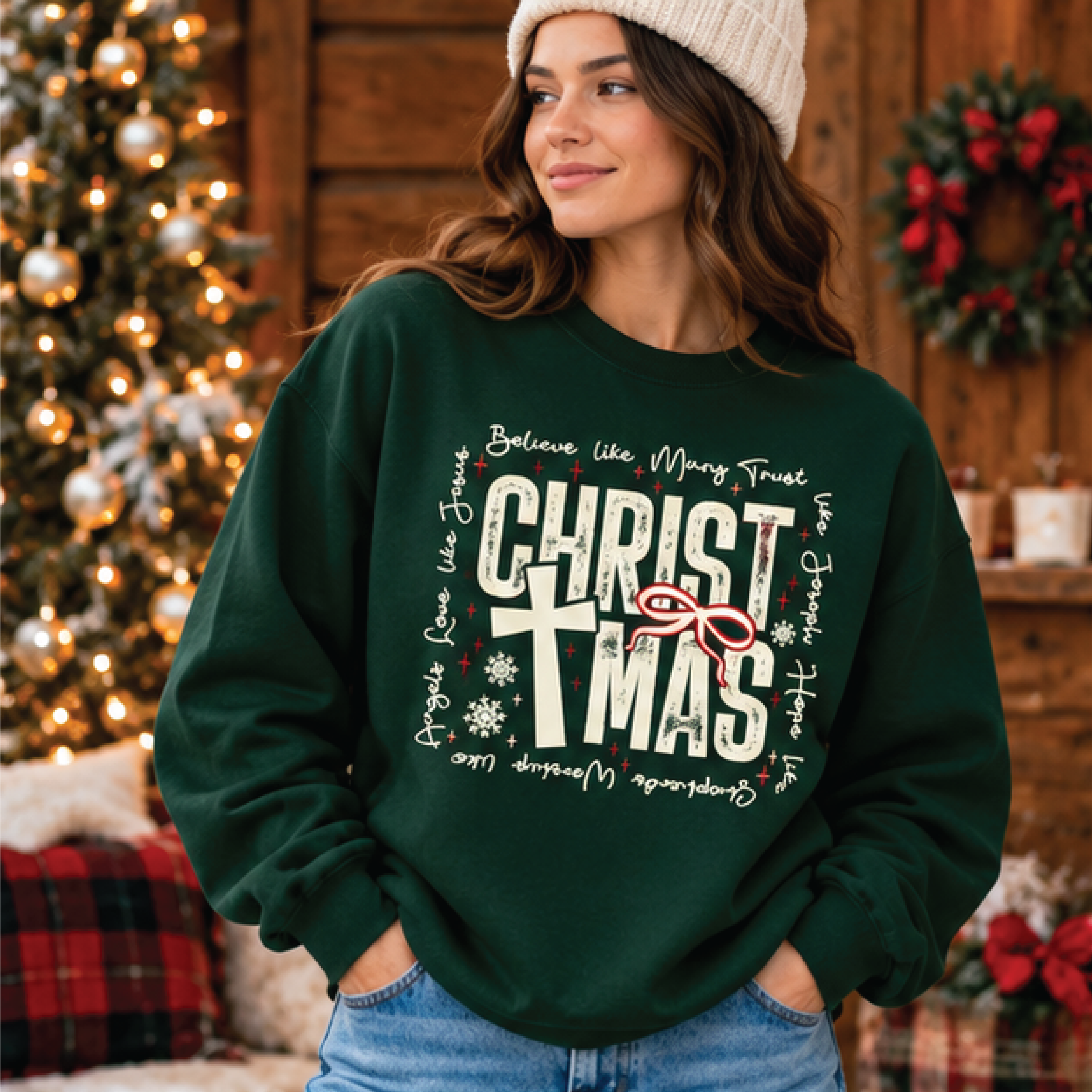 christ christmas sweatshirt, christian holiday crewneck, religious christmas shirt, faith based xmas gift, jesus sweatsh