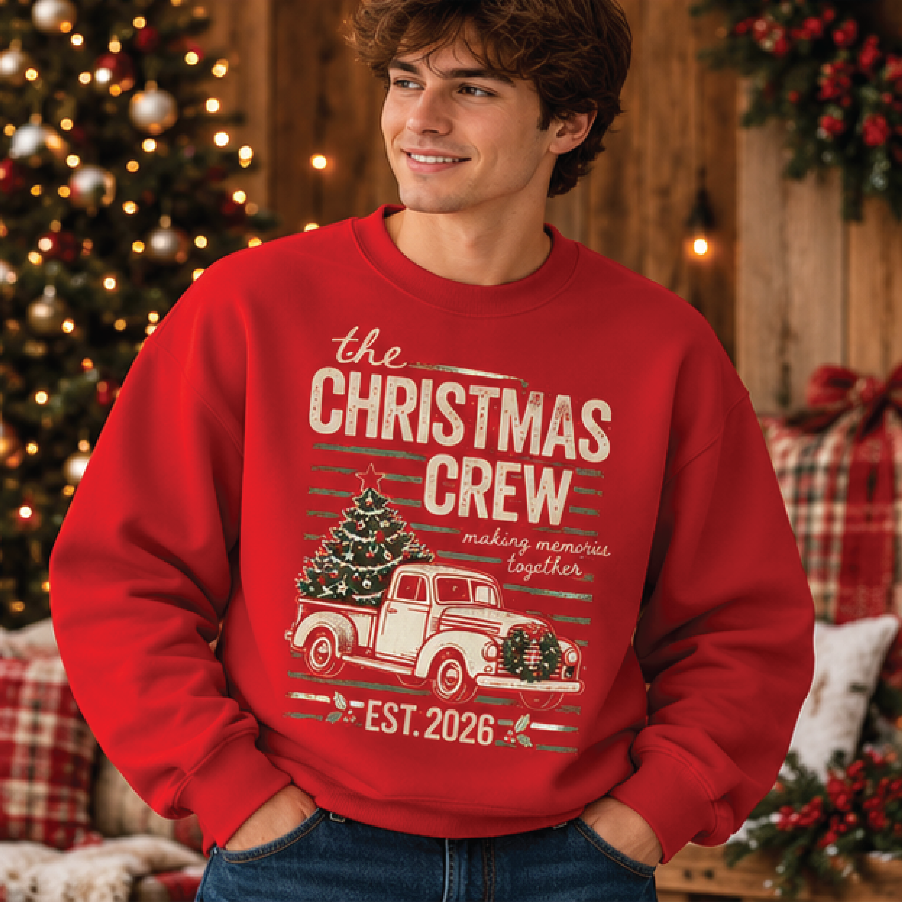 christmas crew sweatshirt, vintage christmas truck crewneck, making memories together shirt, holiday family gift, xmas s