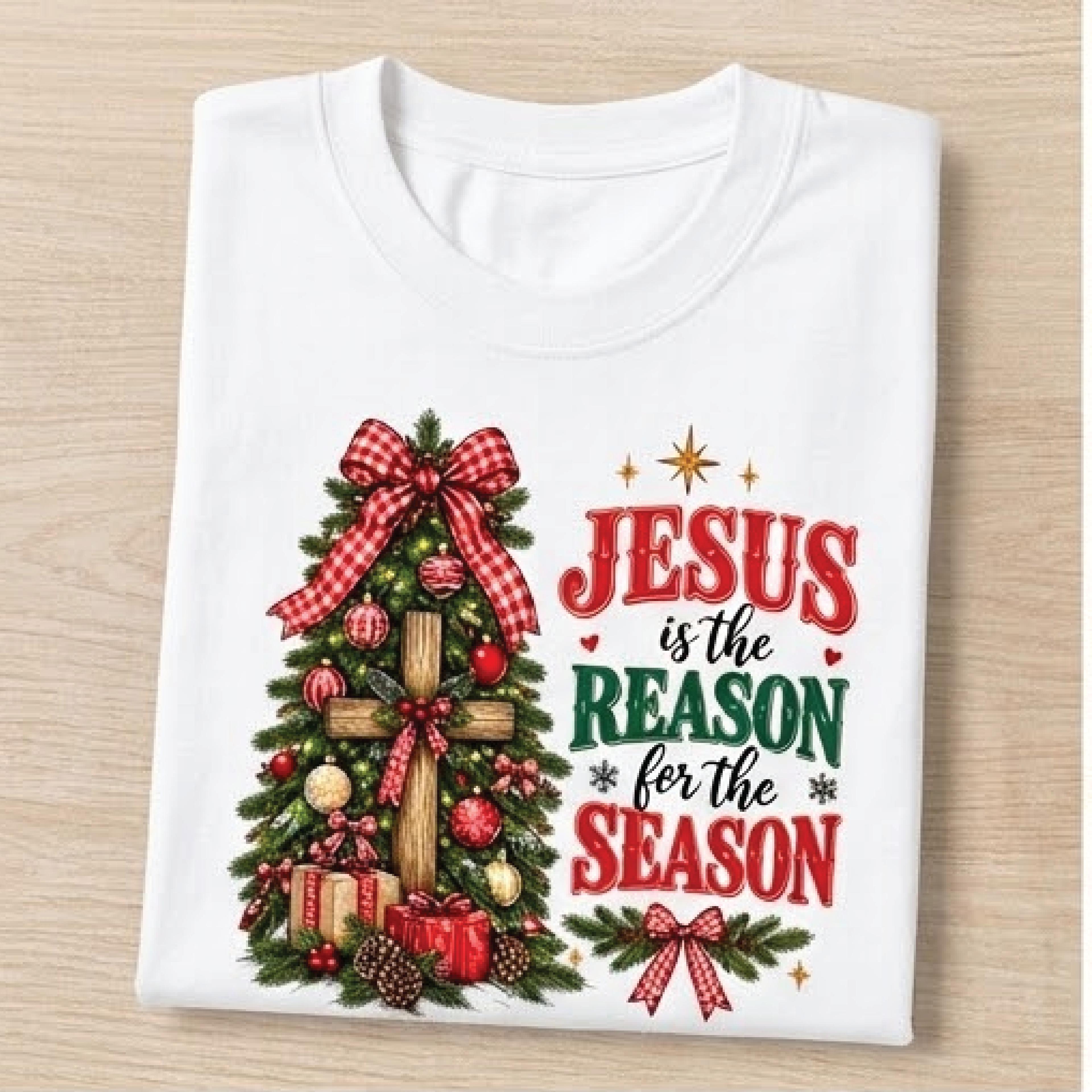 jesus is the reason for the season shirt, christian christmas t-shirt, faith christmas tree tee, religious holiday gift