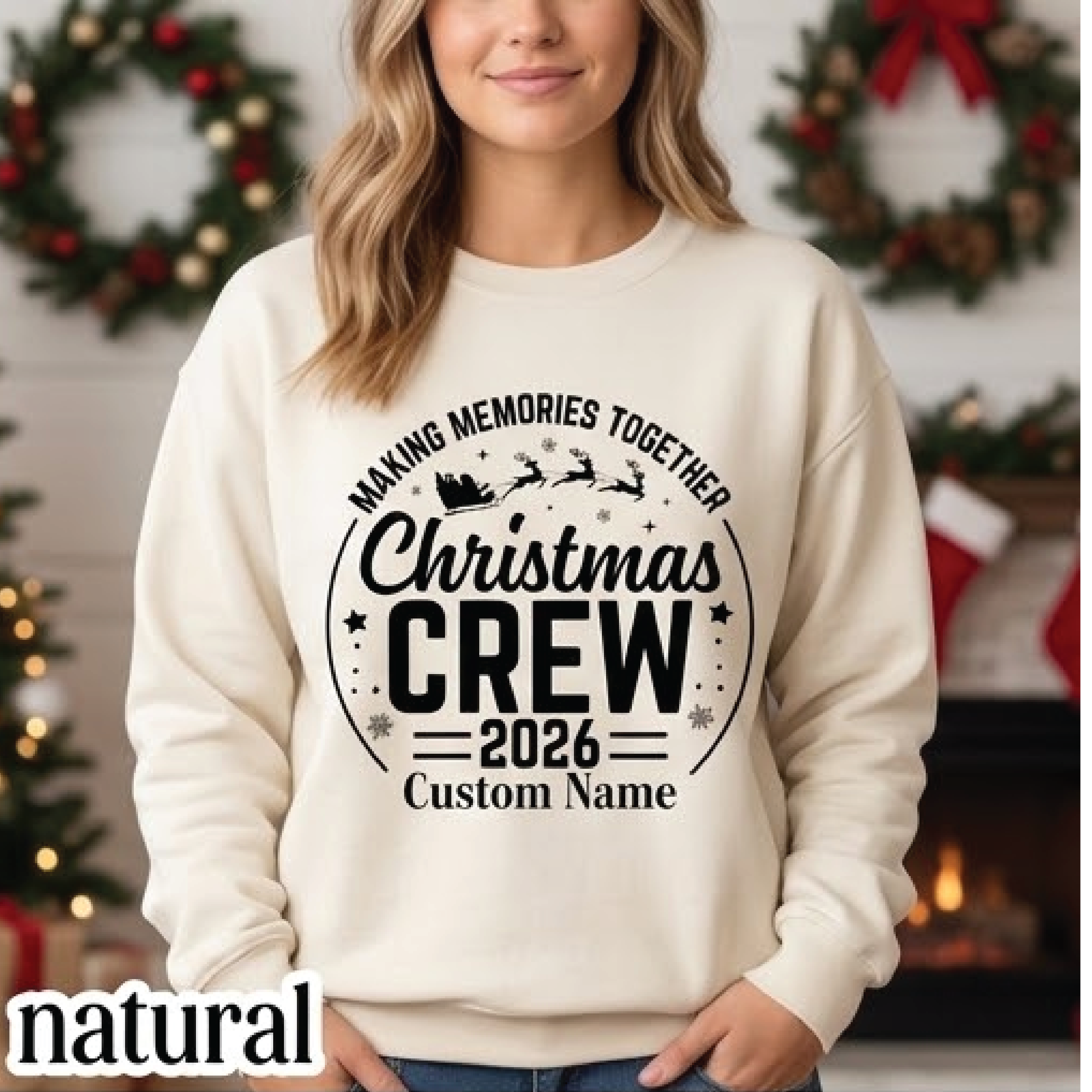 christmas crew 2026 shirt custom family matching christmas t-shirt making memories together holiday tee