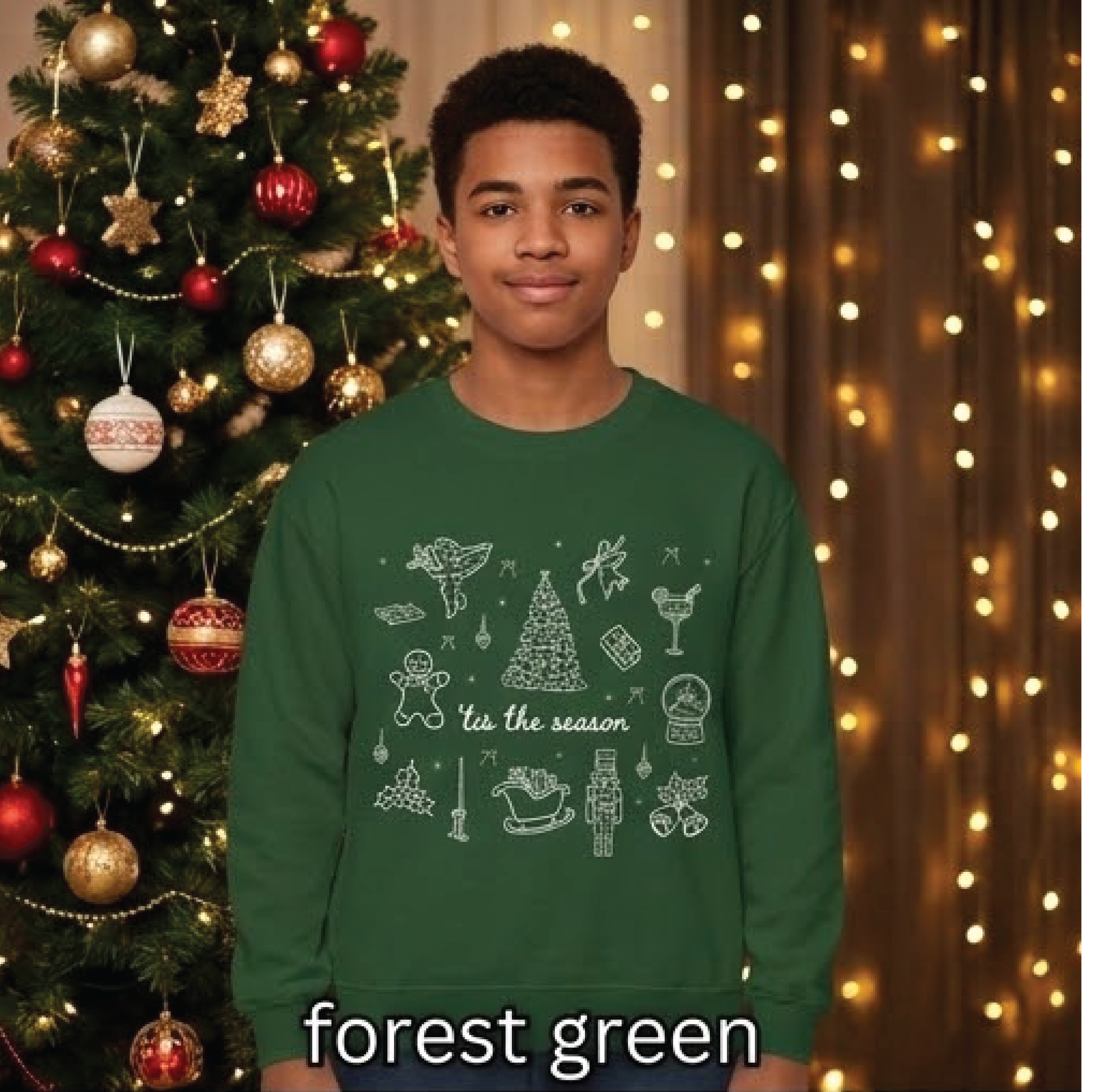 tis the season christmas collage sweatshirt vintage minimalist holiday crewneck aesthetic winter outfit natural