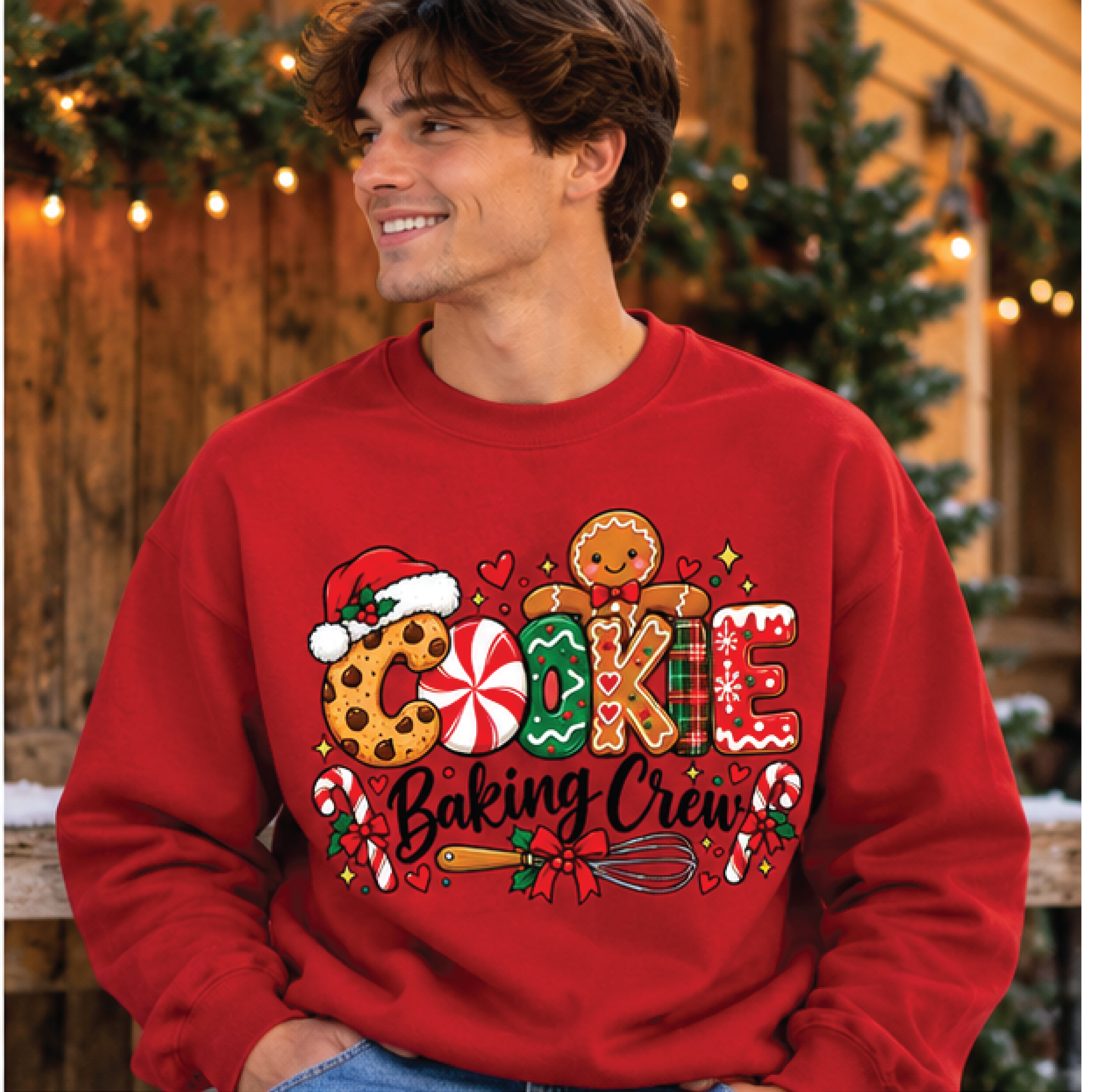 christmas cookie baking crew sweatshirt, gingerbread holiday crewneck, cute christmas baking sweater, festive baker gift