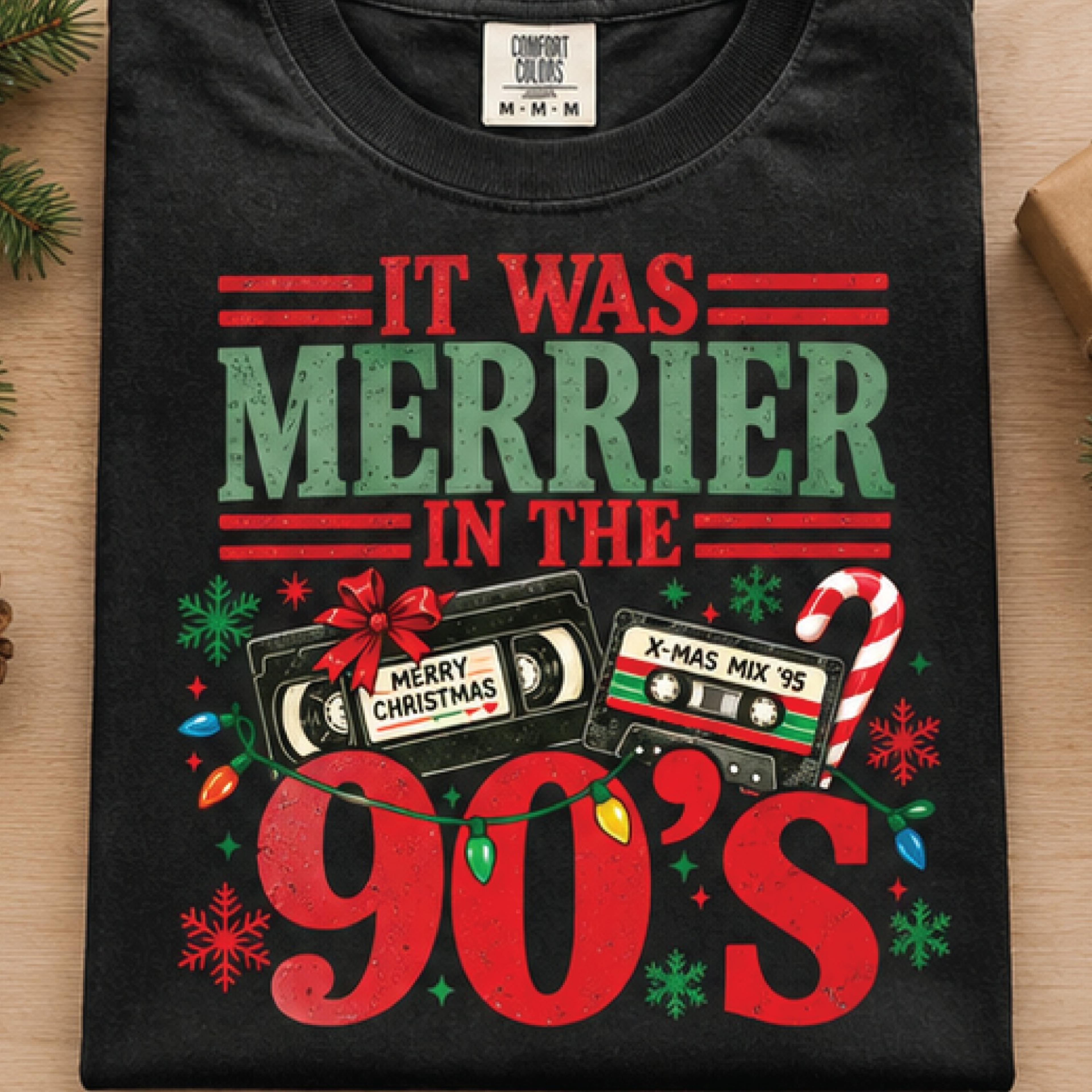 it was merrier in the 90s sweatshirt, retro christmas crewneck, vintage 90s holiday sweater, nostalgic xmas gift, unisex