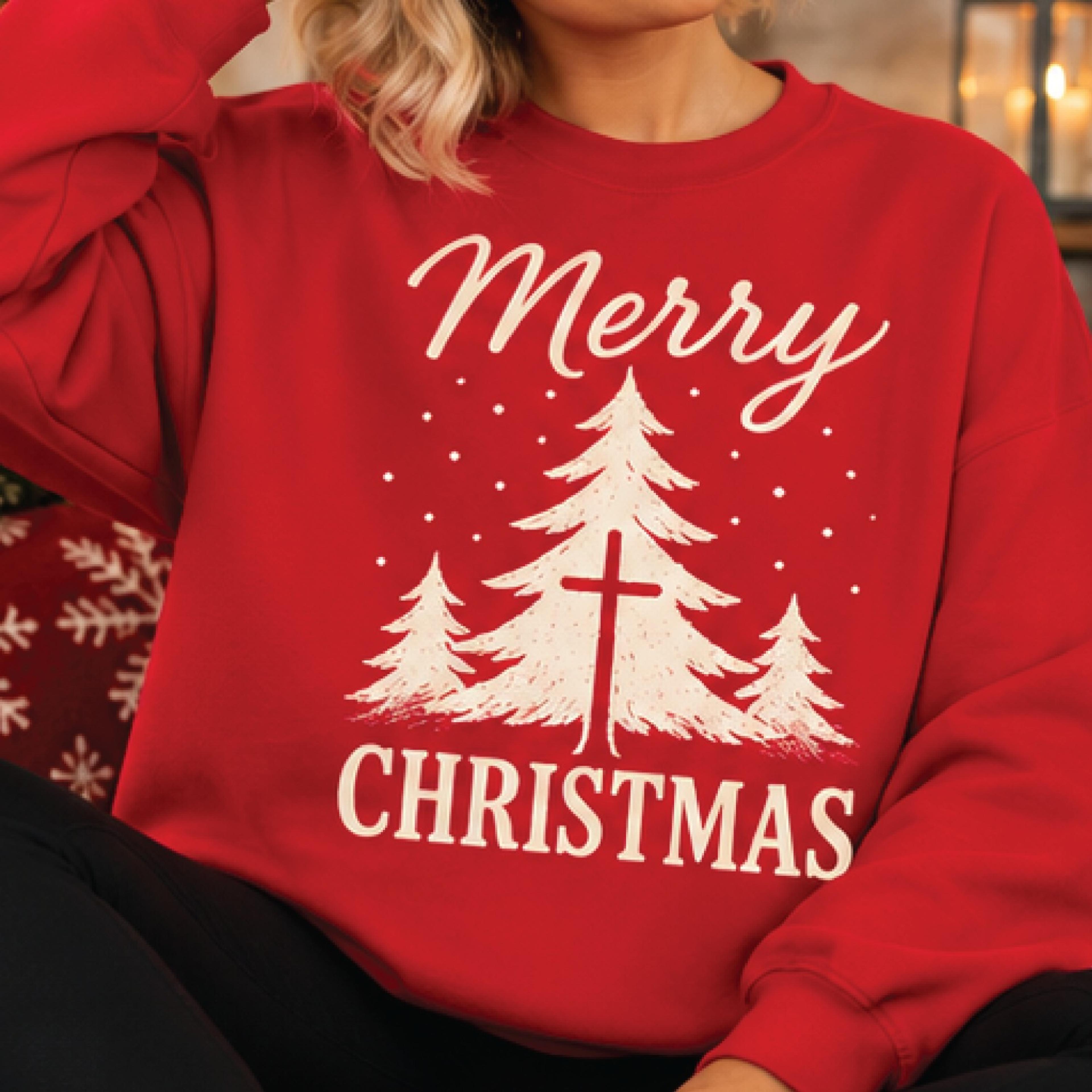 merry christmas christian sweatshirt, christmas tree cross graphic pullover, faith based holiday shirt, religious xmas