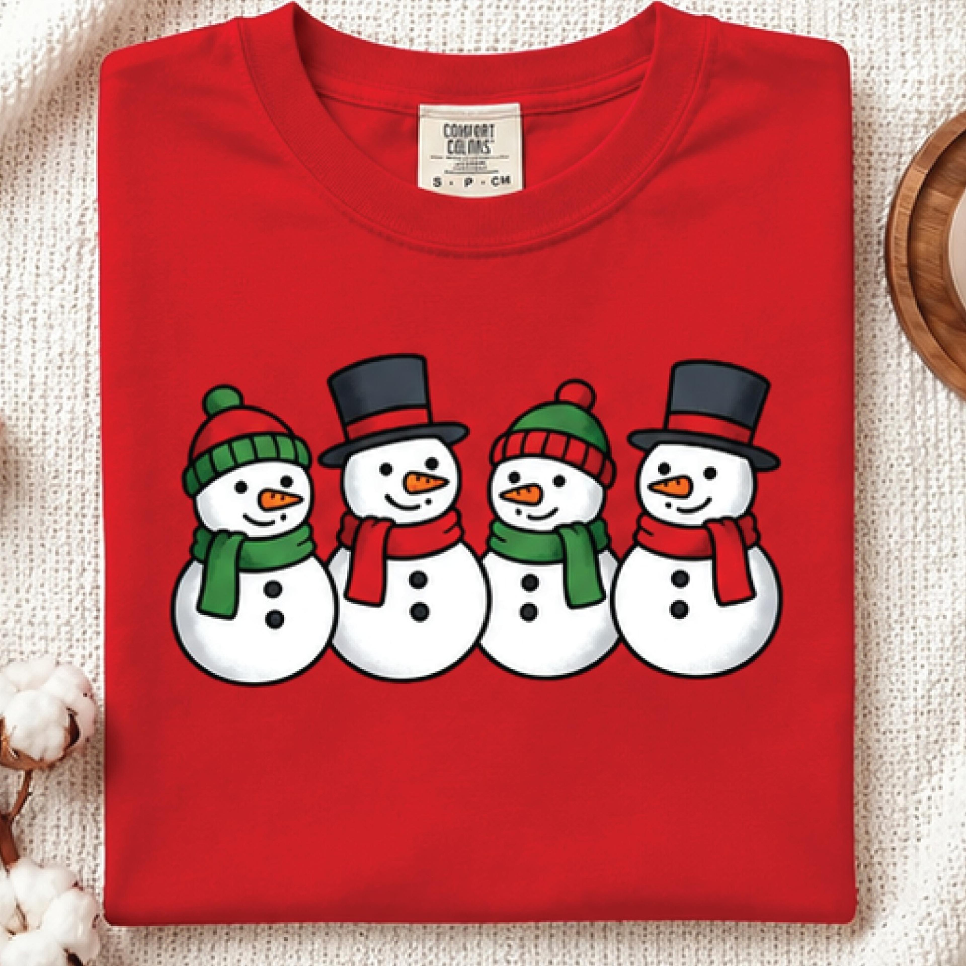 cute four snowmen christmas shirt, adorable snowman family graphic tee, festive winter holiday t-shirt, christmas gift