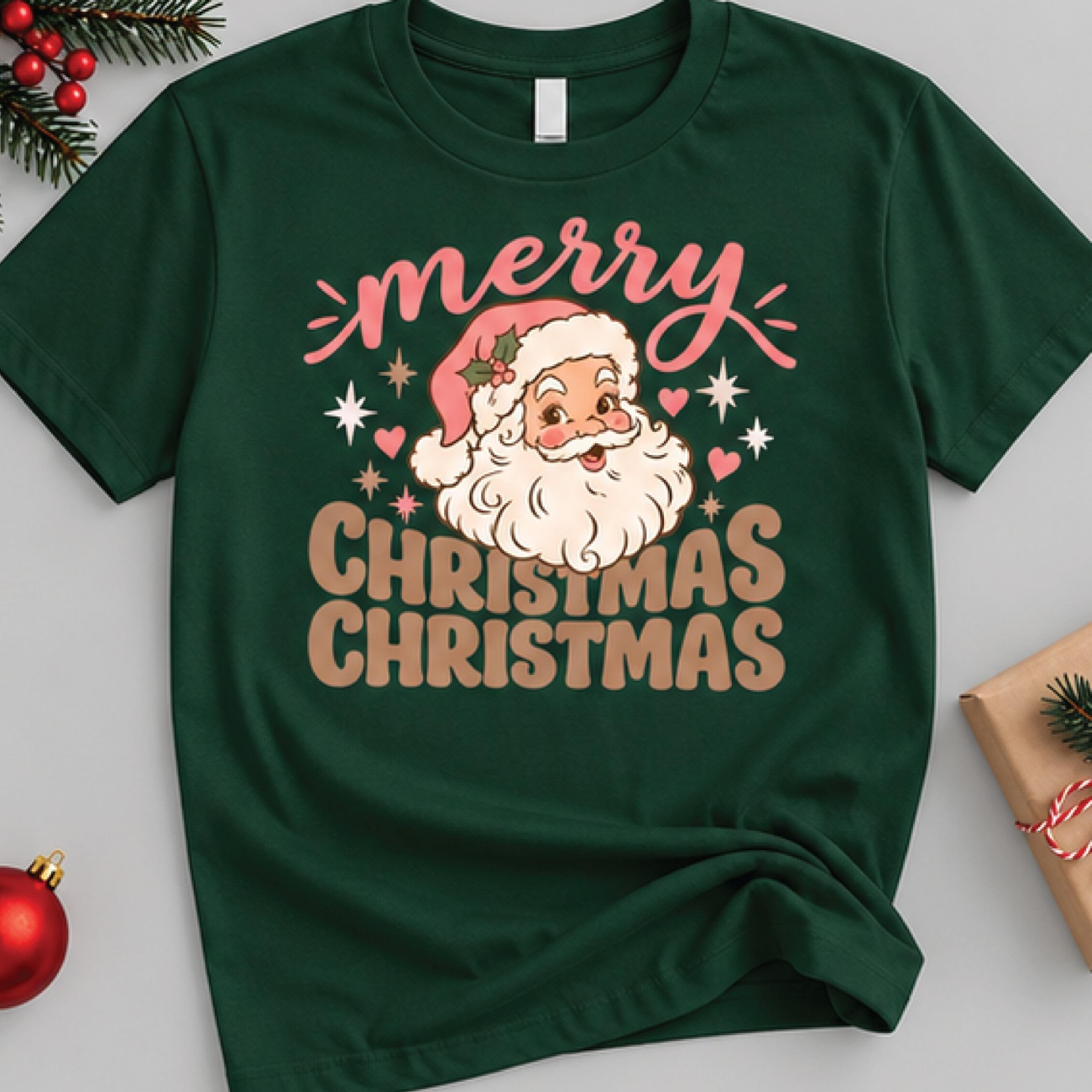 merry christmas santa t-shirt, retro vintage santa claus graphic tee, cute coquette holiday shirt, festive xmas gift