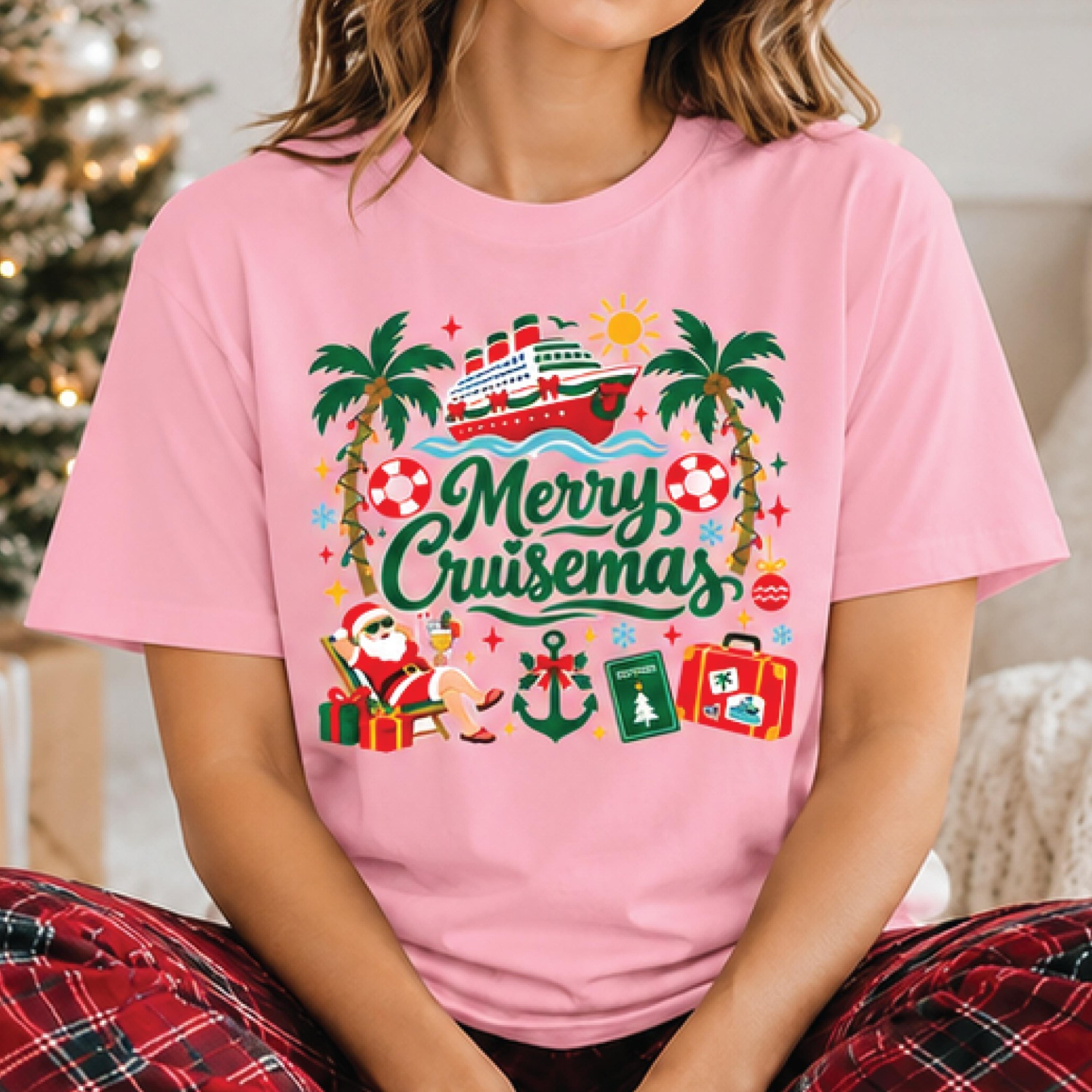 merry cruisemas christmas cruise sweatshirt, funny santa cruise ship holiday sweatshirt, tropical christmas vacation