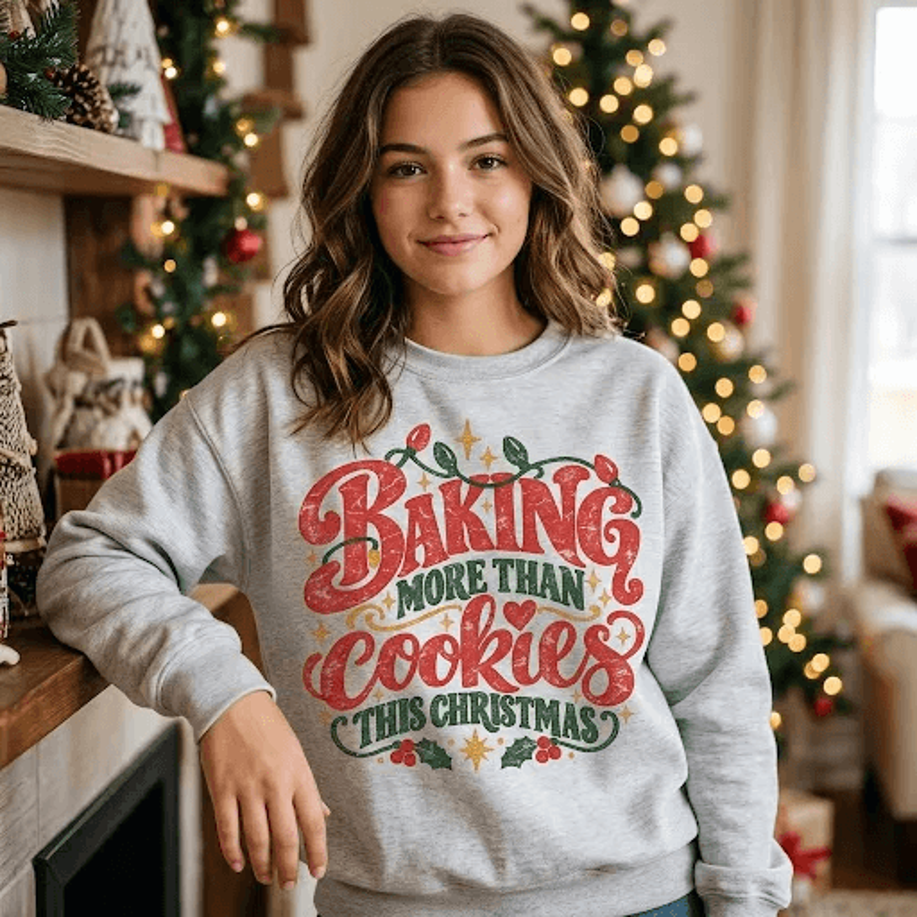 Baking More Than Cookies This Christmas Sweatshirt Funny Pregnancy Announcement Sweatshirt Retro Mo 1