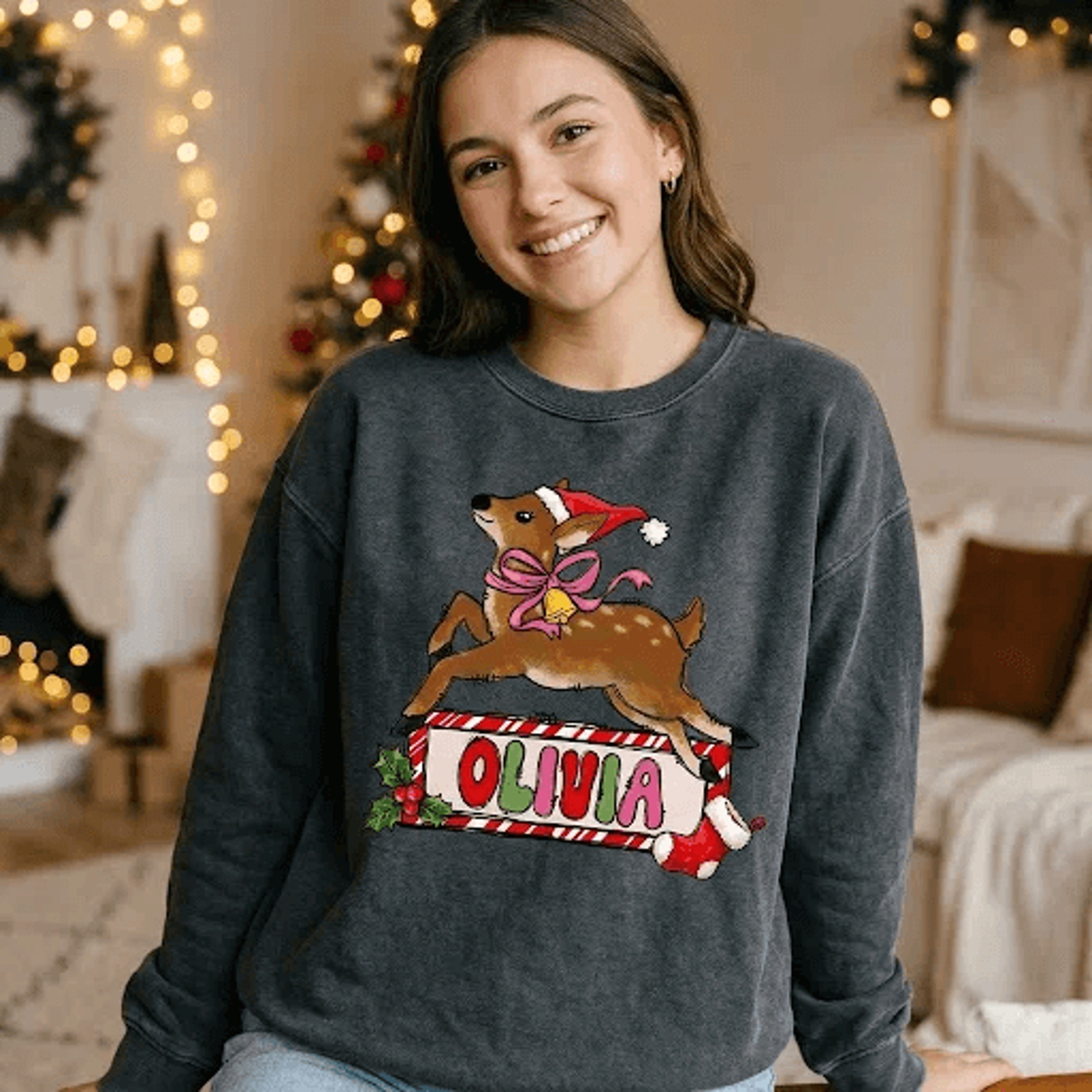 Funny Chihuahua Christmas Sweatshirt Feliz Navidog Holiday Sweatshirt Cute Santa Dog Graphic Christ 3
