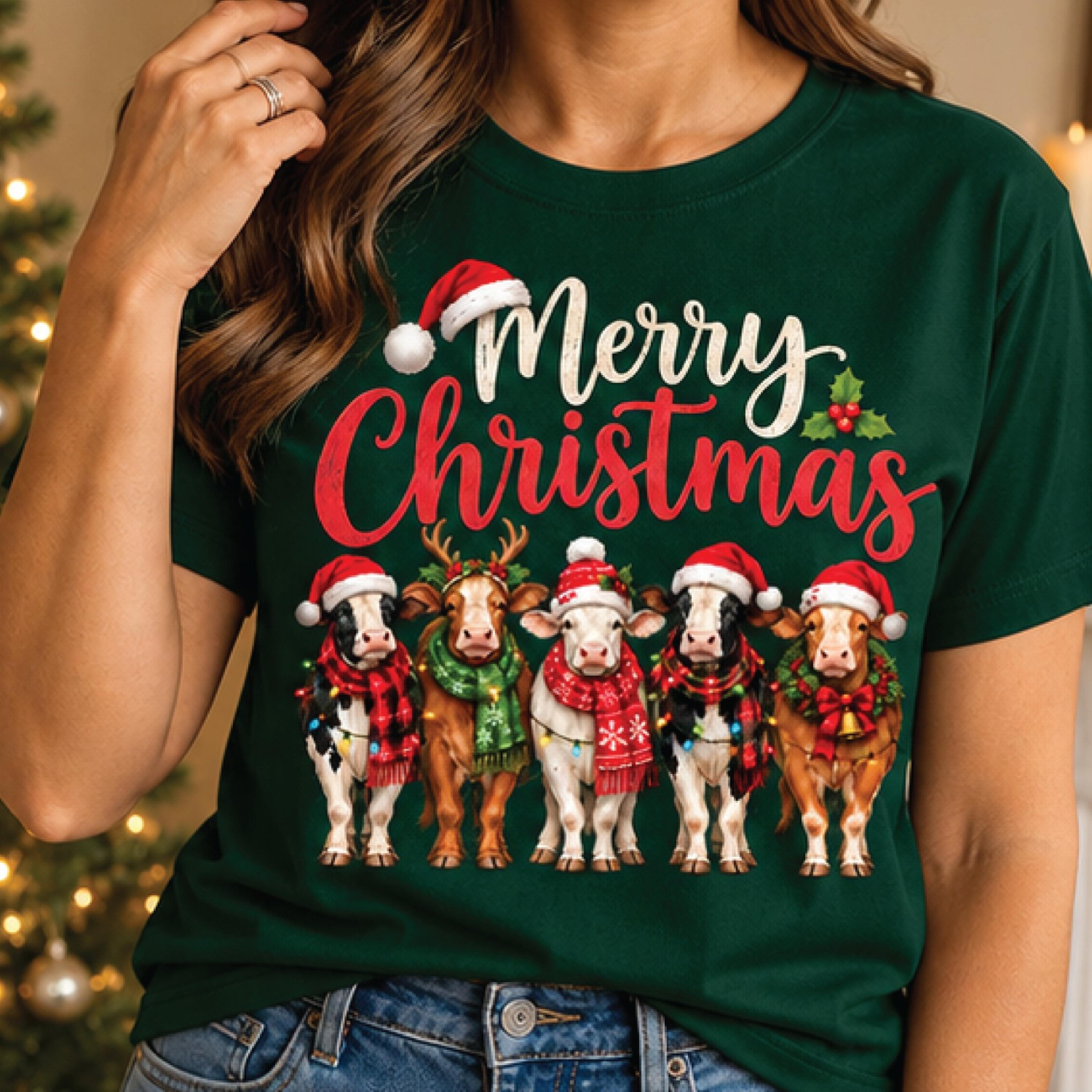 merry christmas cow sweatshirt, cute farm animal holiday sweatshirt, festive highland cow christmas gift, country