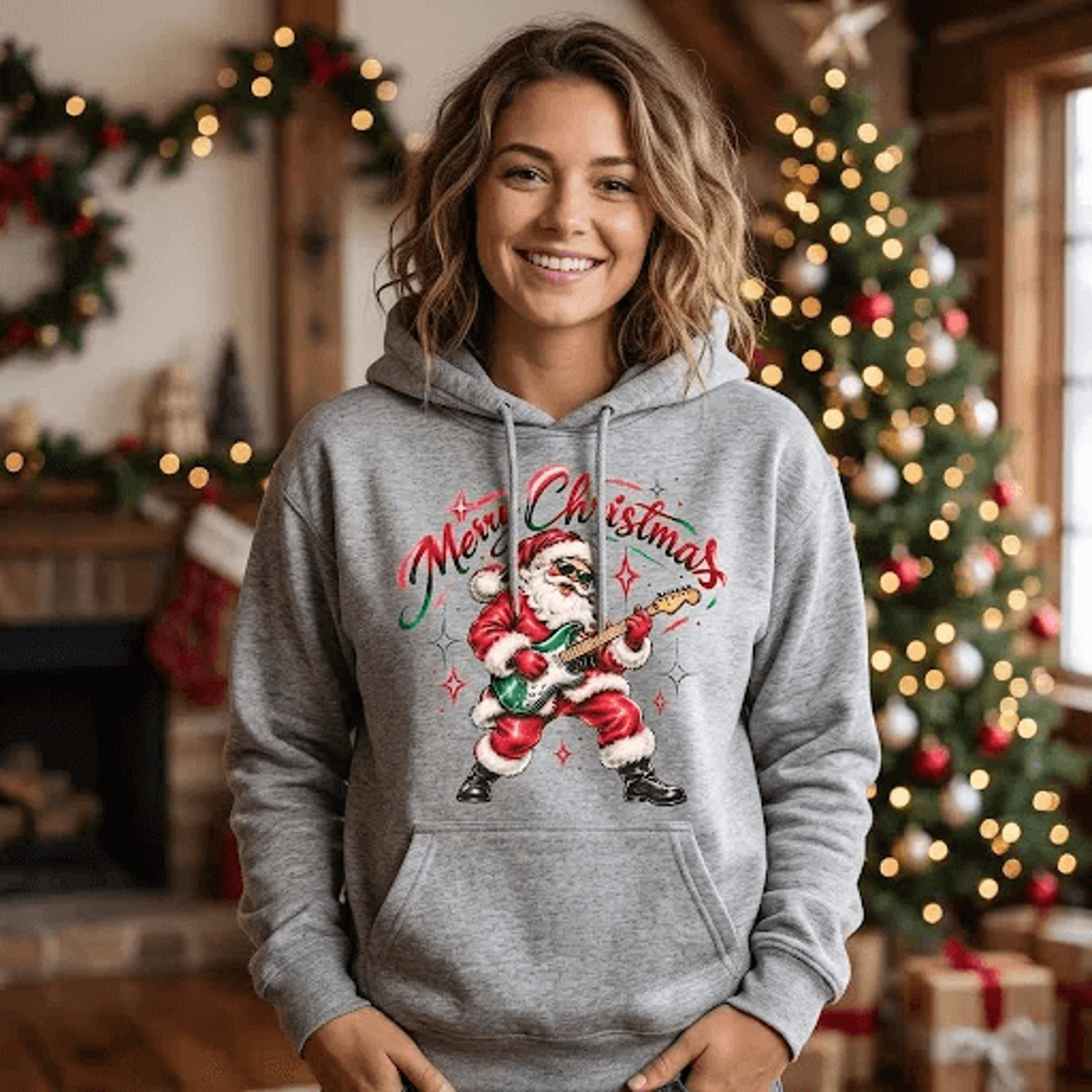 Merry Christmas Santa Hoodie Vintage Dancing Santa Christmas Hoodie Retro Holiday Graphic Hoodie Fu 1