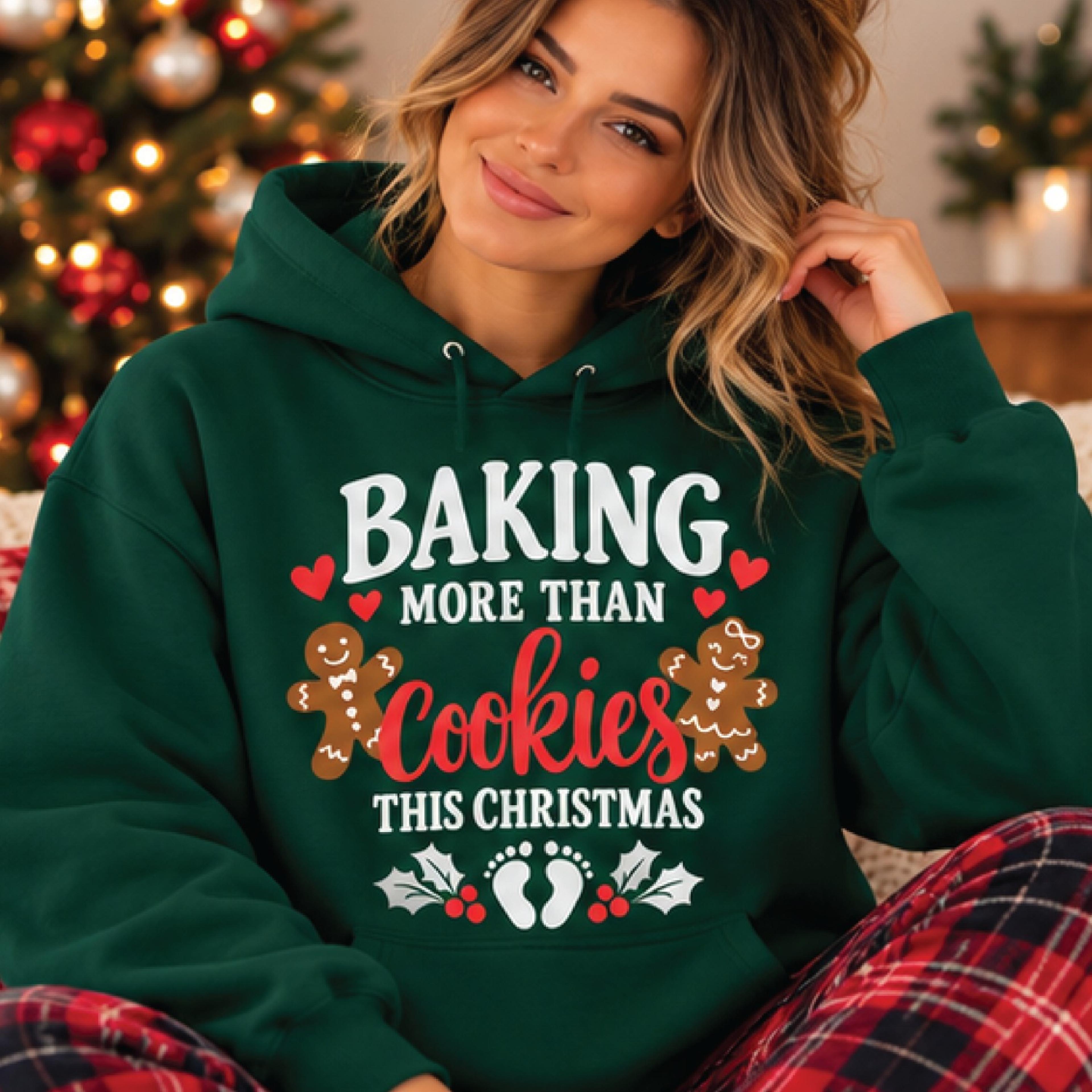 baking more than cookies this christmas unisex sweatshirt, funny pregnancy announcement, gingerbread holiday gift